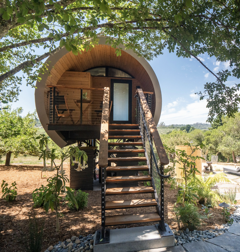 The Mill House, Ponta Delgada, Portugal, Hobbit House, Sanger, California , River Forest Lookout in Blue Ridge, Georgia, Apple Ridge Farm Caboose, Copper Hill, Virginia , Forest Prescription in Dahlonega, Georgia, The Haines Shoe House, Yorkana, Pennsylvania, Houseboat in Baurech, France, My Old Kentucky Dome, Mount Washington, Kentucky , The Sonoma Spyglass, Sebastopol, California, The Mountain Yurt, Emigrant, Montana, Architectural Wonder in the Woods, Rhinebeck, New York, Unique and Secluded Airship, Drimnin, Scotland , Liveable Sculpture Condo, Rome, Italy , The Library at Camp Arden, Loon, New York, The Copper Fox Treehouse, Pownal, Maine , The Bloomhouse, Austin, Texas , Fairytale House, San Juan Teotihuacán, Mexico, Darkhorse Recording, Franklin, Tennessee, Shipwreck Stay, Salmon, Idaho , Luxe Chic Tiny Home, Williams, Arizona