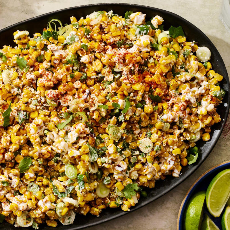 Elote (Mexican Street Corn), Homemade Salsa , Black Bean & Corn Salad, Mexican Rice, Refried Pinto Beans, Mexican Corn Salad, Homemade Flour Tortillas, Instant Pot Black Beans, Mexican Street Corn Pasta Salad, Best-Ever Guacamole, Pickled Red Onions, Pico De Gallo, Best Queso Dip, Avocado Salsa, Corn Tortillas, Fiesta Corn Salad, Salsa Verde, Avocado Tomato Salad, Baked Yuca Fries, Esquites Fritters, Sikil P’ak (Pumpkin Seed Salsa), Queso Fundido, Red Cabbage Slaw, Copycat Chipotle Corn Salsa, Cucumber, Tomato, & Onion Salad, Black Bean Soup, Grilled Corn Salsa, Chayote With Dried Green Chile