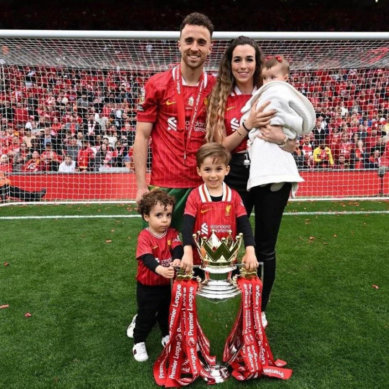 07:09 PM BST, Hughes and Edwards: ‘We feel utterly bereft’, 07:03 PM BST, Pogba posts, 06:49 PM BST, Statement from Fenway Sport Group, 06:40 PM BST, Slot: ‘The pain is so raw’, 05:55 PM BST, Bruno Fernandes posts, 04:50 PM BST, PSG pay tribute, 04:38 PM BST, Bayern do similar at training, 04:32 PM BST, Chelsea pay tribute, 04:14 PM BST, Real Madrid mark Jota’s passing, 03:44 PM BST, Messi posts on Instagram, 03:26 PM BST, More from Jota’s former team Wolves, 02:54 PM BST, Harvey Elliott pays tribute, 02:38 PM BST, Some of the messages left for Jota at Anfield, 02:31 PM BST, Dalglish: ‘Football is not important at this sad time’, 02:16 PM BST, More pictures from outside Anfield, 01:47 PM BST, The Prince and Princess of Wales pay tribute, 01:40 PM BST, More tributes flooding in, 01:37 PM BST, ‘A possible speeding incident’, 01:32 PM BST, Jota ‘will never walk alone’, 01:30 PM BST, Updates from Liverpool, 01:28 PM BST, Map showing location of crash, 01:24 PM BST, Jurgen Klopp: ‘A great friend, loving husband and father’, 01:21 PM BST, Wimbledon reacts to tragedy, 01:15 PM BST, Jamie Carragher on Jota’s death, 01:10 PM BST, Re-live Jota’s finest moments, 01:07 PM BST, Pictured: Crash site, 12:58 PM BST, Darwin Nunez: ‘There are no words of comfort’, 12:54 PM BST, What we know so far..., 12:45 PM BST, Watch: Flag raised at half mast at Anfield, 12:34 PM BST, Deputy Prime Minister visits floral tribute, 12:17 PM BST, Jota death evokes Reyes memories, 12:14 PM BST, Watch: Jota’s message to Liverpool fan, 12:05 PM BST, Watch: the last goal Jota scored for Liverpool, 12:02 PM BST, Emotional scenes at Anfield, 11:48 AM BST, Pictured: A relationship of childhood sweethearts, 11:41 AM BST, Basketball star lends voice to tributes, 11:36 AM BST, ‘Irreparable losses for Portuguese Football’, 11:30 AM BST, Statement from Prime Minister, 11:25 AM BST, Premier League clubs pay tribute, 11:20 AM BST, Ronaldo: ‘It doesn’t make sense’, 11:18 AM BST, Andre Silva with brother at Porto in 2016, 11:12 AM BST, Minute’s silence from Uefa, 11:09 AM BST, Fans already leaving tributes at Anfield, 11:04 AM BST, Pictured: Crash site, 11:01 AM BST, Former club releases statement, 10:56 AM BST, Everton and Manchester United send condolences, 10:54 AM BST, Uefa ‘deeply saddened’ by Jota’s death, 10:49 AM BST, In pictures: Jota’s wedding to childhood sweetheart, 10:47 AM BST, Jota’s ex-Wolves teammates pay tribute, 10:42 AM BST, Pictured: Jota and family celebrate Premier League title, 10:40 AM BST, Jota died ‘after Lamborghini tyre burst’, 10:28 AM BST, Liverpool FC ‘devastated’ by ‘unimaginable loss’, 10:26 AM BST, Jota married childhood sweetheart two weeks ago, 10:22 AM BST, Jota was due to report back for training, 10:16 AM BST, Carragher: ‘I am absolutely devastated’, 10:12 AM BST, Investigation ‘suggests tyre burst’