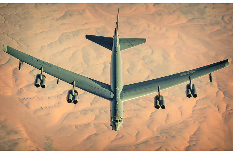 1: Boeing B-52 Stratofortress (1952) 10. de Havilland Mosquito (1940), 10: de Havilland Mosquito, 9: Republic P-47 Thunderbolt (1941), 9: Republic P-47 Thunderbolt, 8: Boeing B-17 Flying Fortress (1938), 8: Boeing B-17 Flying Fortress, 7: Douglas C-47/DC-3 (1935), 7: Douglas C-47/DC-3, 6: Mil Mi-24 ‘Hind’ (1969), 6: Mil Mi-24 'Hind', 5: Avro Shackleton (1949), 5: Avro Shackleton, 4: Grumman F-14 Tomcat (1970), 4: Grumman F-14 Tomcat, 3: A-10 Thunderbolt II, 3: F-4 Phantom II, 3: C-130 Hercules, 2: Tupolev Tu-95 ‘Bear’ (1952), 2: Tupolev Tu-95 'Bear', 1: Boeing B-52 Stratofortress (1952)