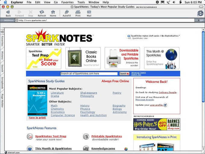 SparkNotes (2002) (Image 32 of 33) Lotus Organizer (1992) (Image 1 of 33), Lemmings (1991) (Image 2 of 33), Can anyone else hear this screenshot? (Image 4 of 33), Lancia Orca (1982) (Image 5 of 33), VAIO Space (1996) (Image 6 of 33), Hewlett Packard HP-01 Calculator Watch (1977) (Image 7 of 33), MSN Gaming Zone (2000) (Image 8 of 33), SimFarm (1993) (Image 9 of 33), Sam & Max Hit the Road (1993) (Image 10 of 33), Realistic 6-Disc CD Changer (1989) (Image 11 of 33), RCA Dimensia (1985) (Image 12 of 33), Windows Media Player: Professional skin (2001) (Image 13 of 33), Google (2003) (Image 14 of 33), Nokia 5110 (1998) (Image 15 of 33), The Logitech T-CD2-6F TrackMan (Image 16 of 33), Windows XP Control Panel (Image 17 of 33), MechWarrior 2 (1995) (Image 18 of 33), Marantz (1985) (Image 19 of 33), Mac OS had themes (Image 20 of 33), The most 90s mouse (Image 21 of 33), America Online (Image 22 of 33), Pipe Dream (Image 23 of 33), Apple prototype (1995), photo from Macworld (Image 24 of 33), Windows 98 Plus: Falling Leaves (Image 25 of 33), Netscape Destinations (1996) (Image 26 of 33), I miss LAN parties (Image 27 of 33), Sharp PC-E500, Pocket Computer (1989) (Image 28 of 33), FACOM G-150A from Japan (1987) (Image 29 of 33), This looks about right (Image 30 of 33), Yahoo! Games (Image 31 of 33), SparkNotes (2002) (Image 32 of 33), Windows 98 Setup (Image 33 of 33)