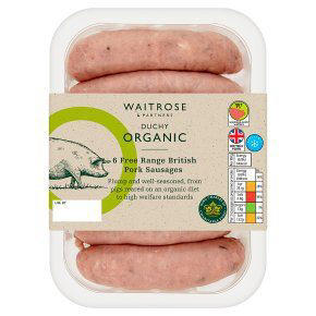 1. Tesco Finest 4 Signature Pork Sausages, £4, 2. Sainsbury’s Taste the Difference 6 Pork Sausages, £3, 3. Morrison’s The Best 6 Thick Cumberland Sausages, £3.25, 4. Aldi Specially Selected 6 Classic Pork Sausages, £2.49, 5. Essential Waitrose 8 British Pork Sausages, £2.15, 6. No. 1 Waitrose British Free Range 6 Pork Sausages, £4.75, 7. Waitrose Summer 6 Pork Sausages, £4, 8. Waitrose Duchy Organic 6 Free Range British Pork Sausages, £5.35, 9. Heck 97% 6 Pork Sausages, ASDA, £3.18, 10. Morrison’s The Best 6 Pork & Caramelised Onion Sausages, £3.25, 11. Finnebrogue Naked 6 Pork Sausages, Ocado, £3.50, 12. Tesco Finest 10 Pork Sausages, £4.15