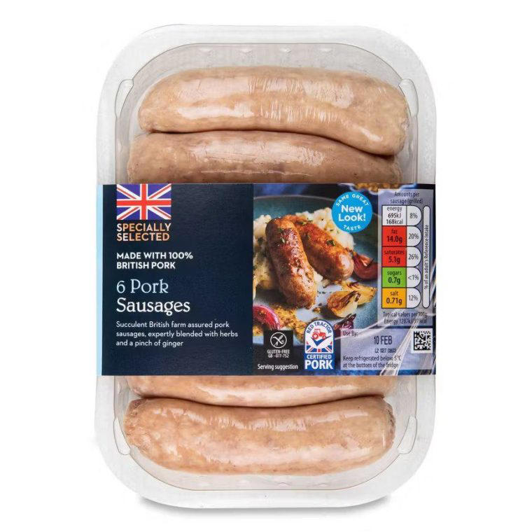 1. Tesco Finest 4 Signature Pork Sausages, £4, 2. Sainsbury’s Taste the Difference 6 Pork Sausages, £3, 3. Morrison’s The Best 6 Thick Cumberland Sausages, £3.25, 4. Aldi Specially Selected 6 Classic Pork Sausages, £2.49, 5. Essential Waitrose 8 British Pork Sausages, £2.15, 6. No. 1 Waitrose British Free Range 6 Pork Sausages, £4.75, 7. Waitrose Summer 6 Pork Sausages, £4, 8. Waitrose Duchy Organic 6 Free Range British Pork Sausages, £5.35, 9. Heck 97% 6 Pork Sausages, ASDA, £3.18, 10. Morrison’s The Best 6 Pork & Caramelised Onion Sausages, £3.25, 11. Finnebrogue Naked 6 Pork Sausages, Ocado, £3.50, 12. Tesco Finest 10 Pork Sausages, £4.15