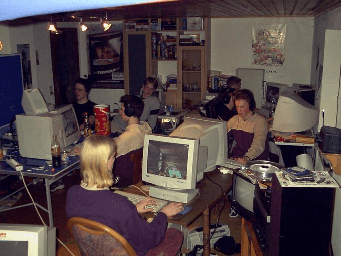 I miss LAN parties (Image 27 of 33) Lotus Organizer (1992) (Image 1 of 33), Lemmings (1991) (Image 2 of 33), Can anyone else hear this screenshot? (Image 4 of 33), Lancia Orca (1982) (Image 5 of 33), VAIO Space (1996) (Image 6 of 33), Hewlett Packard HP-01 Calculator Watch (1977) (Image 7 of 33), MSN Gaming Zone (2000) (Image 8 of 33), SimFarm (1993) (Image 9 of 33), Sam & Max Hit the Road (1993) (Image 10 of 33), Realistic 6-Disc CD Changer (1989) (Image 11 of 33), RCA Dimensia (1985) (Image 12 of 33), Windows Media Player: Professional skin (2001) (Image 13 of 33), Google (2003) (Image 14 of 33), Nokia 5110 (1998) (Image 15 of 33), The Logitech T-CD2-6F TrackMan (Image 16 of 33), Windows XP Control Panel (Image 17 of 33), MechWarrior 2 (1995) (Image 18 of 33), Marantz (1985) (Image 19 of 33), Mac OS had themes (Image 20 of 33), The most 90s mouse (Image 21 of 33), America Online (Image 22 of 33), Pipe Dream (Image 23 of 33), Apple prototype (1995), photo from Macworld (Image 24 of 33), Windows 98 Plus: Falling Leaves (Image 25 of 33), Netscape Destinations (1996) (Image 26 of 33), I miss LAN parties (Image 27 of 33), Sharp PC-E500, Pocket Computer (1989) (Image 28 of 33), FACOM G-150A from Japan (1987) (Image 29 of 33), This looks about right (Image 30 of 33), Yahoo! Games (Image 31 of 33), SparkNotes (2002) (Image 32 of 33), Windows 98 Setup (Image 33 of 33)