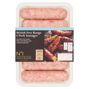 1. Tesco Finest 4 Signature Pork Sausages, £4, 2. Sainsbury’s Taste the Difference 6 Pork Sausages, £3, 3. Morrison’s The Best 6 Thick Cumberland Sausages, £3.25, 4. Aldi Specially Selected 6 Classic Pork Sausages, £2.49, 5. Essential Waitrose 8 British Pork Sausages, £2.15, 6. No. 1 Waitrose British Free Range 6 Pork Sausages, £4.75, 7. Waitrose Summer 6 Pork Sausages, £4, 8. Waitrose Duchy Organic 6 Free Range British Pork Sausages, £5.35, 9. Heck 97% 6 Pork Sausages, ASDA, £3.18, 10. Morrison’s The Best 6 Pork & Caramelised Onion Sausages, £3.25, 11. Finnebrogue Naked 6 Pork Sausages, Ocado, £3.50, 12. Tesco Finest 10 Pork Sausages, £4.15