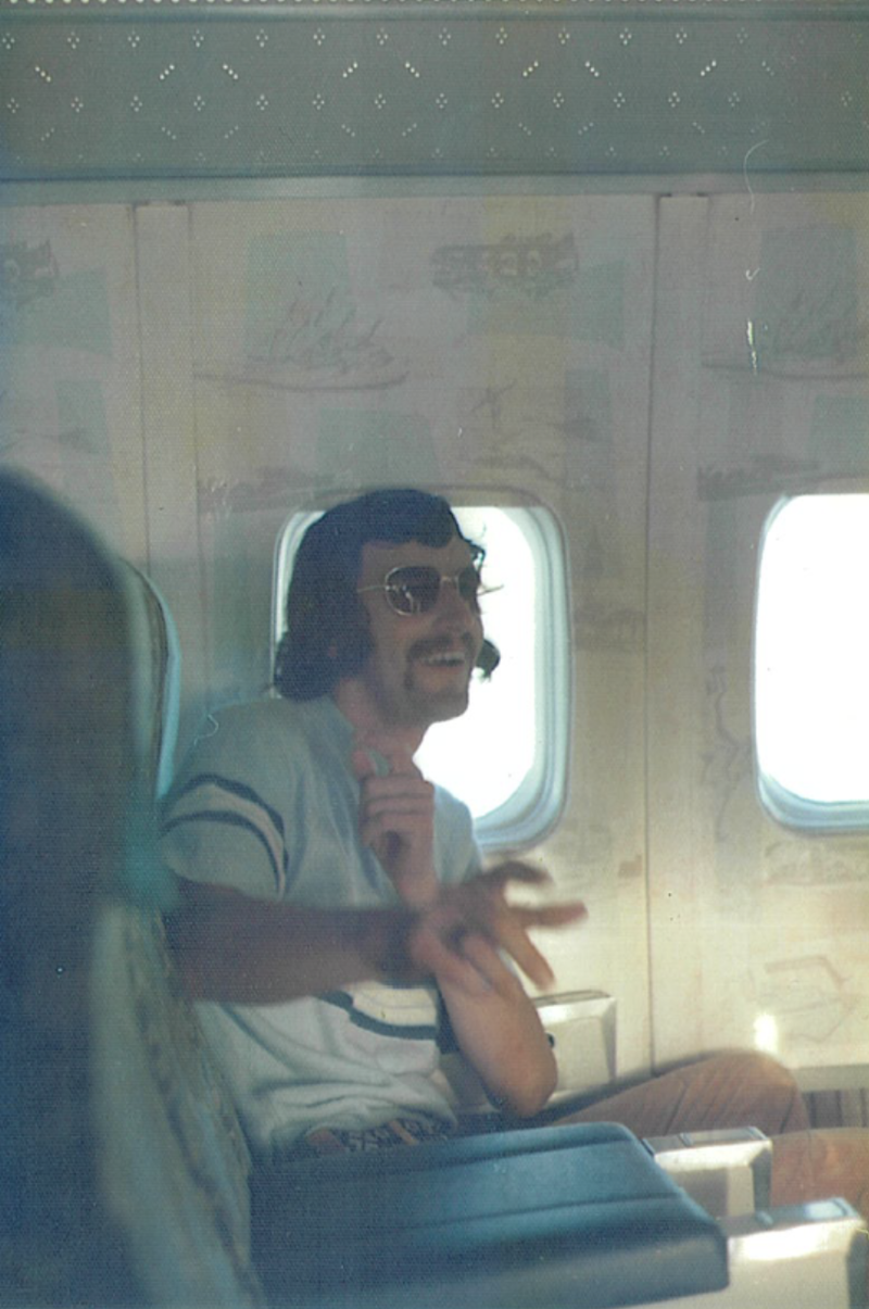 “My dad, probably 1970s. This is my favourite photo of him.” “My dad, probably 1970s. This is my favourite photo of him.”, “Pacific Southwest Airlines Stewardesses from the 70’s.”, “Economy class flying in 1970.”, “70’s Vintage Airline Stewardess.”, “Iran Air flight attendants in the 1970s.”, “First class on a United flight, 1970.”, An American Airlines advertisement from 1971., “Led Zeppelin (Early 1970s).”, “Chilling and smoking mid-air in the 70s.”, “Southwest Airlines Flight Attendant, Late 70s.”, “Elvis Presley & Linda Thompson boarding a plane mid 70’s.”, “My flight attendant mom getting some oxygen for her hangover (70s).”, “Economy seating on Pan Am in the 70s.”, “These Vintage Photos of flight Stewardesses 70’s.”