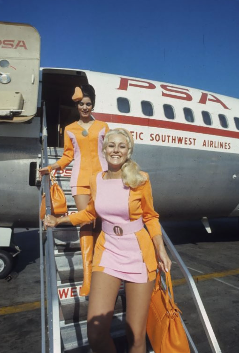 “Pacific Southwest Airlines Stewardesses from the 70’s.” “My dad, probably 1970s. This is my favourite photo of him.”, “Pacific Southwest Airlines Stewardesses from the 70’s.”, “Economy class flying in 1970.”, “70’s Vintage Airline Stewardess.”, “Iran Air flight attendants in the 1970s.”, “First class on a United flight, 1970.”, An American Airlines advertisement from 1971., “Led Zeppelin (Early 1970s).”, “Chilling and smoking mid-air in the 70s.”, “Southwest Airlines Flight Attendant, Late 70s.”, “Elvis Presley & Linda Thompson boarding a plane mid 70’s.”, “My flight attendant mom getting some oxygen for her hangover (70s).”, “Economy seating on Pan Am in the 70s.”, “These Vintage Photos of flight Stewardesses 70’s.”