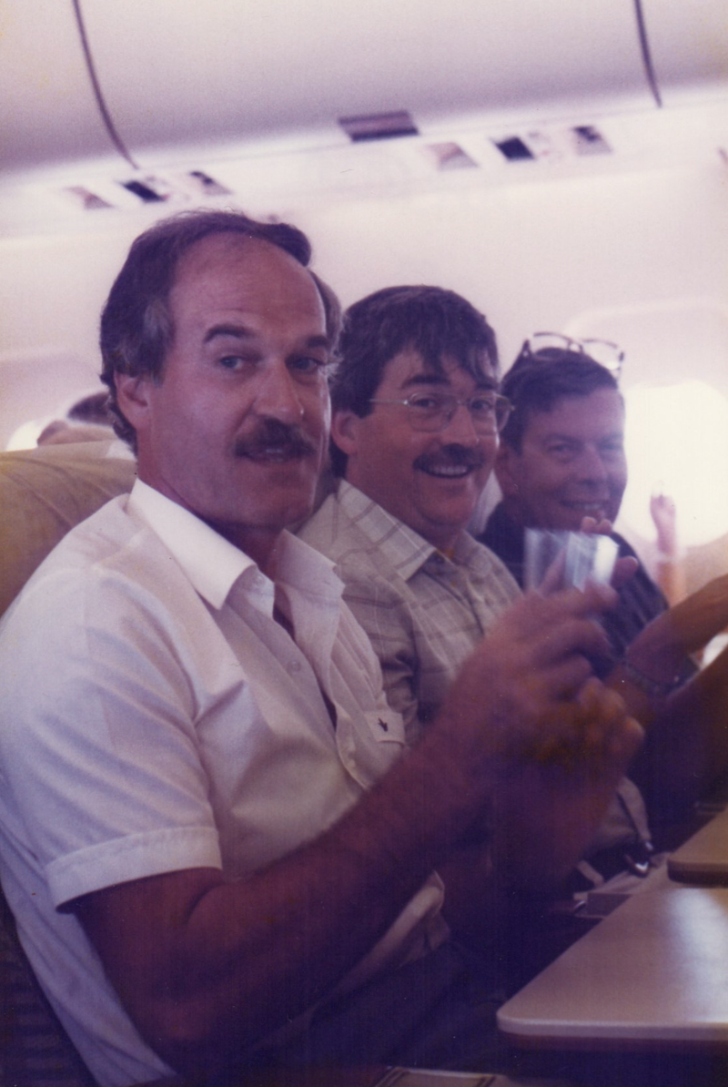 “My dad on a 70s plane going to a conference/jolly-up (he's nearest the camera).” “My dad, probably 1970s. This is my favourite photo of him.”, “Pacific Southwest Airlines Stewardesses from the 70’s.”, “Economy class flying in 1970.”, “70’s Vintage Airline Stewardess.”, “Iran Air flight attendants in the 1970s.”, “First class on a United flight, 1970.”, An American Airlines advertisement from 1971., “Led Zeppelin (Early 1970s).”, “Chilling and smoking mid-air in the 70s.”, “Southwest Airlines Flight Attendant, Late 70s.”, “Elvis Presley & Linda Thompson boarding a plane mid 70’s.”, “My flight attendant mom getting some oxygen for her hangover (70s).”, “Economy seating on Pan Am in the 70s.”, “These Vintage Photos of flight Stewardesses 70’s.”