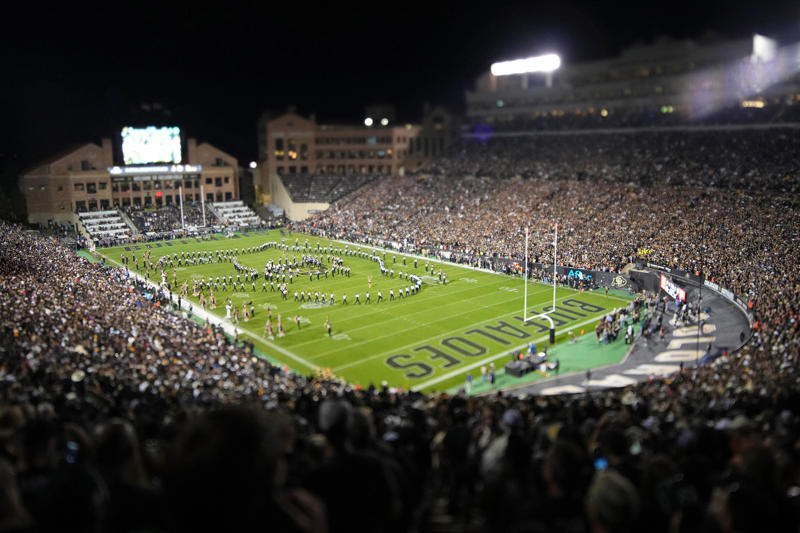 16. David Booth Kansas Memorial Stadium (Kansas Jayhawks), 15. Space City Financial Stadium (Houston Cougars), 14. Nippert Stadium (Cincinnati Bearcats), 13. FBC Mortgage Stadium (UCF Knights), 12. Arizona Stadium (Arizona Wildcats), 11. Mountain America Stadium (Arizona State), 10. McLane Stadium (Baylor Bears), 9. Folsom Field (Colorado Buffaloes), 8. Amon G. Carter Stadium (TCU Horned Frogs), 7. Jack Trice Stadium (Iowa State Cyclones), 6. Milan Puskar Stadium (West Virginia Mountaineers), 5. Rice-Eccles Stadium (Utah Utes), 4. Boone Pickens Stadium (Oklahoma State Cowboys), 3. Jones AT&amp;T Stadium (Texas Tech Red Raiders), 2. Bill Snyder Family Stadium (Kansas State Wildcats), 1. LaVell Edwards Stadium (BYU Cougars)