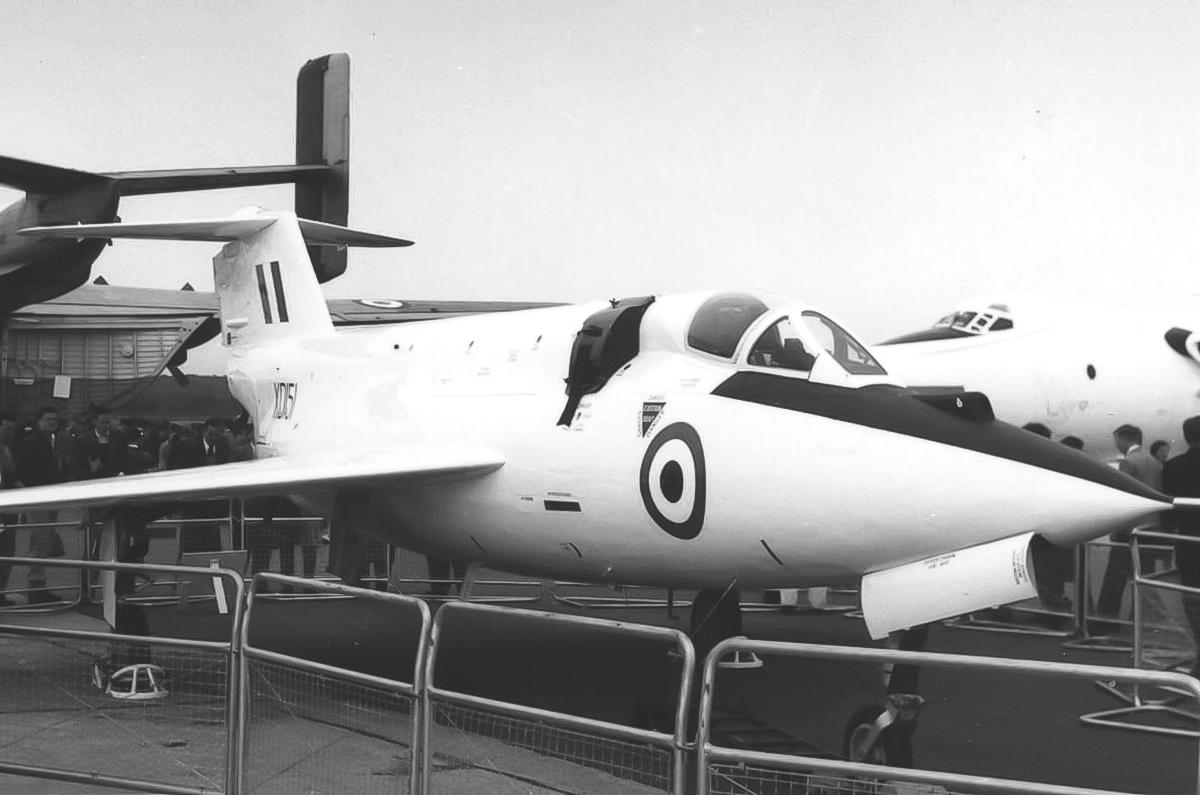 7: Saunders-Roe SR.53 10: British Aerospace P.125, 9: British Aerospace P.1214-3, 8: Saunders-Roe SR.A/1 (1947), 7: Saunders-Roe SR.53, 6: Martin-Baker MB3, 5: Fairey Delta 3, 4: Hawker P.1103/P.1121 (never flown), 3: Martin-Baker MB5 (1942), 2: Miles M.20 (1940), 1: Hawker Siddeley P.1154