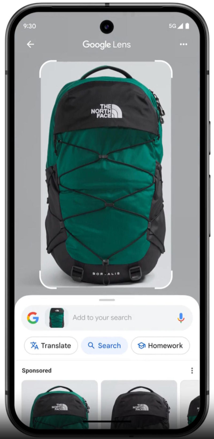 Translate signs and menus on the spot, Verify vacation rentals before you book, Ask questions about what you see, Deep dive with the About this image feature, Summarize and translate text from a photo, Get souvenir details instantly when traveling