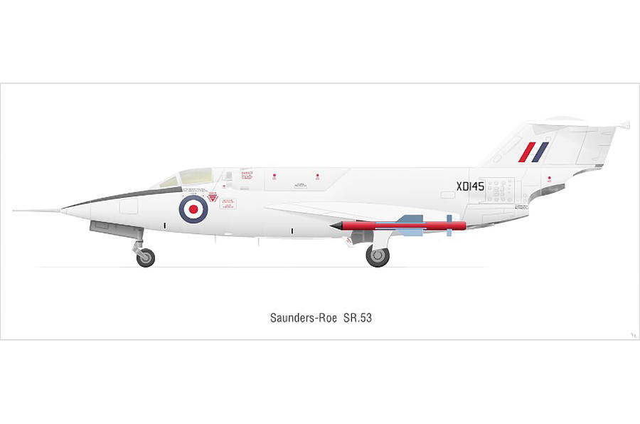 7: Saunders-Roe SR.53 10: British Aerospace P.125, 9: British Aerospace P.1214-3, 8: Saunders-Roe SR.A/1 (1947), 7: Saunders-Roe SR.53, 6: Martin-Baker MB3, 5: Fairey Delta 3, 4: Hawker P.1103/P.1121 (never flown), 3: Martin-Baker MB5 (1942), 2: Miles M.20 (1940), 1: Hawker Siddeley P.1154