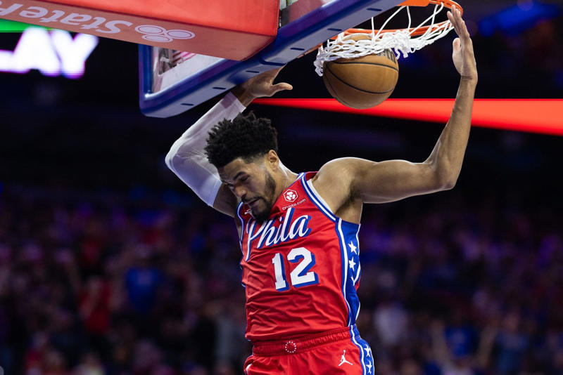 Guard: Allen Iverson, Guard: Tyrese Maxey, Forward: Andre Igoudala, Forward: Ben Simmons, Center: Joel Embiid, Guard: Jrue Holiday, Guard: Lou Williams, Forward: Tobias Harris, Forward: Thaddeus Young, Center: Elton Brand, Center: Dikembe Mutumbo, Guard: Aaron McKie, Honorable Mentions
