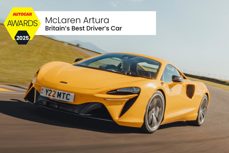 BRITAIN’S BEST DRIVER’S CAR: McLaren Artura 5 STAR CAR: Porsche 911 S/T, 5 STAR CAR: Skoda Superb Estate, 5 STAR CAR: Hyundai Ioniq 5 N, BEST FUN EV: Alpine A290, BRITAIN’S BEST DRIVER’S CAR: McLaren Artura, BEST DREAM CAR: Lamborghini Revuelto, BEST VALUE CAR: Dacia Duster, BEST HYBRID: VW Golf eHybrid, BEST EV: Kia EV3, BEST SMALL CAR: Fiat Grande Panda, BEST SMALL CAR:: Fiat Grande Panda, BEST 4X4: Land Rover Defender Octa, BEST MANUFACTURER: MG