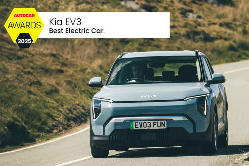 BEST EV: Kia EV3 5 STAR CAR: Porsche 911 S/T, 5 STAR CAR: Skoda Superb Estate, 5 STAR CAR: Hyundai Ioniq 5 N, BEST FUN EV: Alpine A290, BRITAIN’S BEST DRIVER’S CAR: McLaren Artura, BEST DREAM CAR: Lamborghini Revuelto, BEST VALUE CAR: Dacia Duster, BEST HYBRID: VW Golf eHybrid, BEST EV: Kia EV3, BEST SMALL CAR: Fiat Grande Panda, BEST SMALL CAR:: Fiat Grande Panda, BEST 4X4: Land Rover Defender Octa, BEST MANUFACTURER: MG