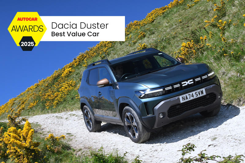 BEST VALUE CAR: Dacia Duster 5 STAR CAR: Porsche 911 S/T, 5 STAR CAR: Skoda Superb Estate, 5 STAR CAR: Hyundai Ioniq 5 N, BEST FUN EV: Alpine A290, BRITAIN’S BEST DRIVER’S CAR: McLaren Artura, BEST DREAM CAR: Lamborghini Revuelto, BEST VALUE CAR: Dacia Duster, BEST HYBRID: VW Golf eHybrid, BEST EV: Kia EV3, BEST SMALL CAR: Fiat Grande Panda, BEST SMALL CAR:: Fiat Grande Panda, BEST 4X4: Land Rover Defender Octa, BEST MANUFACTURER: MG