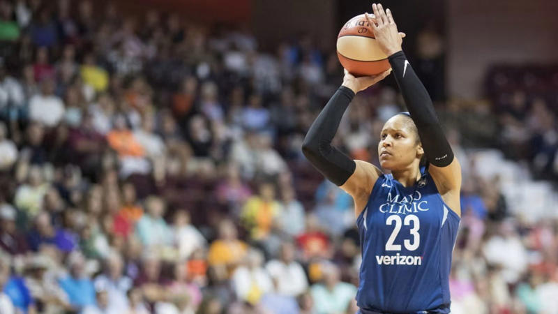 15) Dawn Staley, 14) Elizabeth Cambage, 13) Maya Moore, 12) Rebekkah Brunson, 11) Sylvia Fowles, 10) Tamika Catchings, 9) Diana Taurasi, 8) Skylar Diggins-Smith, 7) Tina Charles, 6) Brittney Griner, 5) Tina Thompson, 4) Candace Parker, 3) Sue Bird, 2) Sheryl Swoopes, 1) Lisa Leslie