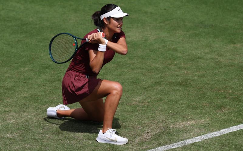 04:29 PM BST, The right winner, 04:25 PM BST, Raducanu 6-4, 1-6, 6-7 (4-7) Joint*, 04:22 PM BST, 3-3 at change of ends in tie-break, 04:18 PM BST, Raducanu 6-4, 1-6, 6-6 Joint*, 04:14 PM BST, Raducanu* 6-4, 1-6, 5-6 Joint, 04:11 PM BST, Raducanu 6-4, 1-6, 5-5 Joint*, 04:07 PM BST, Raducanu* 6-4, 1-6, 4-5 Joint, 04:02 PM BST, Raducanu 6-4, 1-6, 3-5 Joint*, 03:58 PM BST, Raducanu* 6-4, 1-6, 2-5 Joint, 03:51 PM BST, Raducanu 6-4, 1-6, 2-4 Joint*, 03:42 PM BST, Raducanu* 6-4 1-6 2-3 Joint, 03:36 PM BST, Raducanu 6-4 1-6 1-3 Joint*, 03:32 PM BST, Raducanu* 6-4 1-6 1-2 Joint, 03:29 PM BST, Raducanu 6-4 1-6 0-2 Joint*, 03:26 PM BST, Raducanu* 6-4 1-6 0-1 Joint*, 03:20 PM BST, Raducanu 6-4 1-6 Joint*, 03:18 PM BST, Raducanu* 6-4 1-5 Joint, 03:12 PM BST, Tip of the cap to the snapper..., 03:09 PM BST, Raducanu 6-4 1-4 Joint*, 03:08 PM BST, ‘Three slips and counting’, 03:07 PM BST, Raducanu* 6-4 1-3 Joint, 02:54 PM BST, Raducanu 6-4 0-3 Joint*, 02:51 PM BST, Raducanu* 6-4 0-2 Joint, 02:44 PM BST, Raducanu 6-4 0-1 Joint*, 02:39 PM BST, Raducanu* 6-4 Joint, 02:36 PM BST, ‘Raducanu being matched’, 02:34 PM BST, Raducanu 5-4 Joint*, 02:29 PM BST, Raducanu* 4-4 Joint, 02:23 PM BST, Raducanu 4-3 Joint*, 02:21 PM BST, Raducanu* 3-3 Joint, 02:15 PM BST, Raducanu 2-3 Joint*, 02:12 PM BST, Raducanu* 2-2 Joint, 02:08 PM BST, Raducanu 1-2 Joint*, 02:03 PM BST, Raducanu* 0-2 Joint, 01:59 PM BST, ‘Particularly vocal seagull’, 01:59 PM BST, Raducanu 0-1 Joint*, 01:51 PM BST, Raducanu won the toss, 01:49 PM BST, The players are warming up, 01:44 PM BST, Who is Maya Joint?, 01:36 PM BST, Game, set and match..., 01:33 PM BST, At the change of ends..., 01:28 PM BST, We’re into a tie-break, 01:21 PM BST, Buisness end for Burrage, 01:18 PM BST, ‘She’s a close friend of mine’, 01:15 PM BST, Watch: Raducanu’s emotional winning moment yesterday, 01:14 PM BST, Emma up next, 10:51 AM BST, A quick turnaround