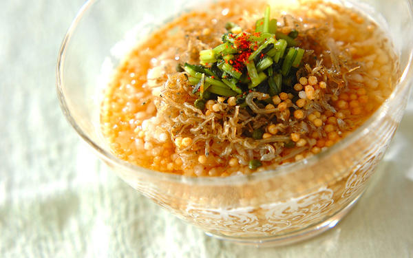 お漬物の冷茶漬け, 梅昆布の冷茶漬け, チリメン山椒の冷茶漬け, 混ぜ野菜の冷茶漬け, ウナギの冷茶漬け