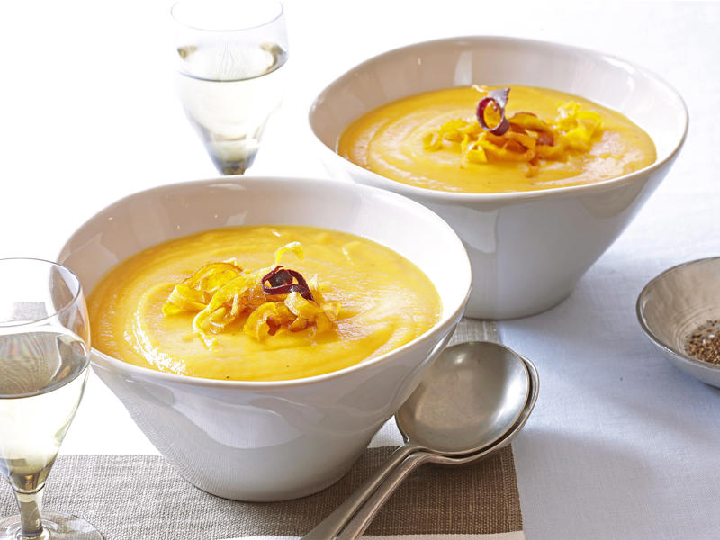 Can I freeze these soups?, Vegetable soup recipes to try,          Quick &amp; easy minestrone &amp; ravioli soup      ,          Quick &amp; easy potato soup with cheddar toasts      ,          Traditional Italian minestrone soup      ,          Smoky mushroom soup with garlic labne      ,          Indian-spiced red lentil and pumpkin soup      ,          Slow cooker curried lentil and tomato soup      ,          Potato and pea soup with pesto, ricotta cream and crispy croutons      ,          Slow-cooker coconut pumpkin soup      ,          Tuscan tomato bread soup      ,          Speedy tofu laksa      ,          Mushroom hot &amp; sour soup      ,          Broccoli and kale soup with lemon creme fraiche      ,          Roasted tomato soup with broccoli pesto      ,          Cauliflower cream soup with mushrooms      ,          Barley and vegetable soup with crunchy seeds      ,          Sweet corn soup with ginger      ,          Spinach, rocket &amp; pea soup with brie croûtes      ,          Spiced lentil and roasted kumara soup      ,          Tomato and fennel soup      ,          Spiced carrot soup with smoked almonds      ,          Cauliflower and parsnip soup      ,          Cream of celeriac soup      ,          Creamy sweet potato and fennel soup with parmesan wafers      ,          Ratatouille soup with pistou      ,          Moroccan vegetable soup with harissa      ,          Spiced pumpkin soup with cinnamon cream      ,          Potato soup with capsicum &amp; almonds      , What to serve with these vegetable soups, More vegetarian comfort meals