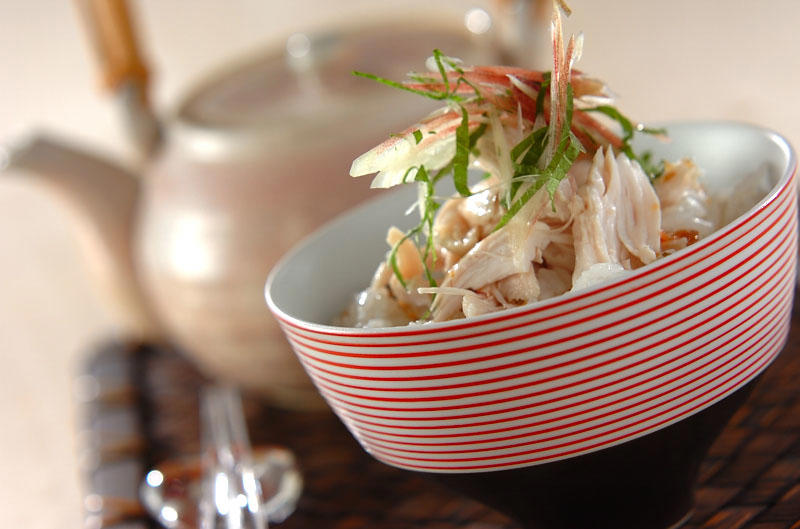 お漬物の冷茶漬け, 梅昆布の冷茶漬け, チリメン山椒の冷茶漬け, 混ぜ野菜の冷茶漬け, ウナギの冷茶漬け