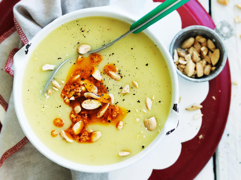 Can I freeze these soups?, Vegetable soup recipes to try,          Quick &amp; easy minestrone &amp; ravioli soup      ,          Quick &amp; easy potato soup with cheddar toasts      ,          Traditional Italian minestrone soup      ,          Smoky mushroom soup with garlic labne      ,          Indian-spiced red lentil and pumpkin soup      ,          Slow cooker curried lentil and tomato soup      ,          Potato and pea soup with pesto, ricotta cream and crispy croutons      ,          Slow-cooker coconut pumpkin soup      ,          Tuscan tomato bread soup      ,          Speedy tofu laksa      ,          Mushroom hot &amp; sour soup      ,          Broccoli and kale soup with lemon creme fraiche      ,          Roasted tomato soup with broccoli pesto      ,          Cauliflower cream soup with mushrooms      ,          Barley and vegetable soup with crunchy seeds      ,          Sweet corn soup with ginger      ,          Spinach, rocket &amp; pea soup with brie croûtes      ,          Spiced lentil and roasted kumara soup      ,          Tomato and fennel soup      ,          Spiced carrot soup with smoked almonds      ,          Cauliflower and parsnip soup      ,          Cream of celeriac soup      ,          Creamy sweet potato and fennel soup with parmesan wafers      ,          Ratatouille soup with pistou      ,          Moroccan vegetable soup with harissa      ,          Spiced pumpkin soup with cinnamon cream      ,          Potato soup with capsicum &amp; almonds      , What to serve with these vegetable soups, More vegetarian comfort meals