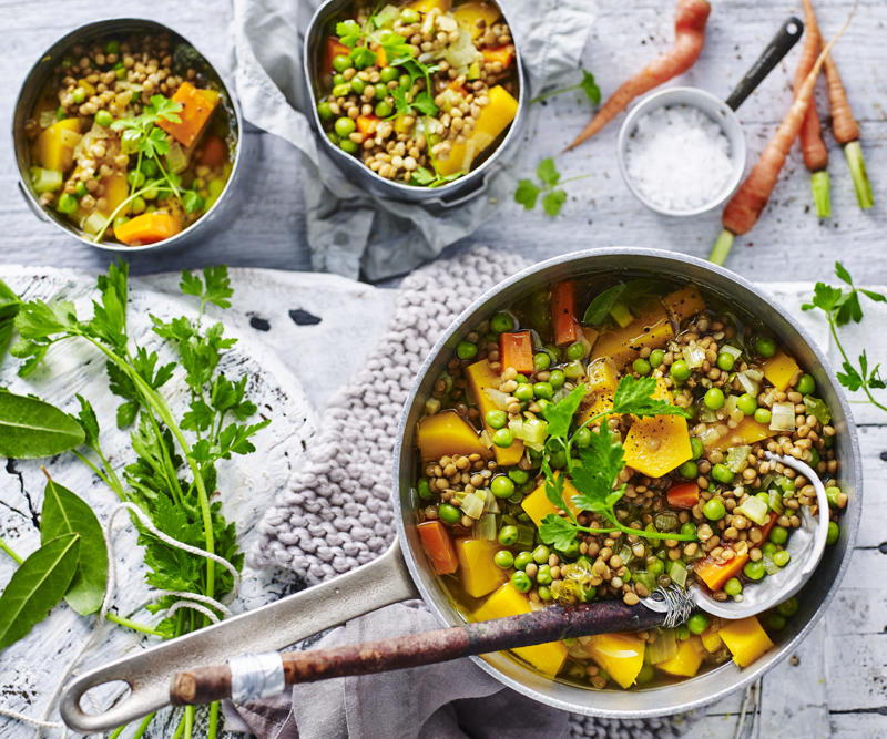 Can I freeze these soups?, Vegetable soup recipes to try,          Quick &amp; easy minestrone &amp; ravioli soup      ,          Quick &amp; easy potato soup with cheddar toasts      ,          Traditional Italian minestrone soup      ,          Smoky mushroom soup with garlic labne      ,          Indian-spiced red lentil and pumpkin soup      ,          Slow cooker curried lentil and tomato soup      ,          Potato and pea soup with pesto, ricotta cream and crispy croutons      ,          Slow-cooker coconut pumpkin soup      ,          Tuscan tomato bread soup      ,          Speedy tofu laksa      ,          Mushroom hot &amp; sour soup      ,          Broccoli and kale soup with lemon creme fraiche      ,          Roasted tomato soup with broccoli pesto      ,          Cauliflower cream soup with mushrooms      ,          Barley and vegetable soup with crunchy seeds      ,          Sweet corn soup with ginger      ,          Spinach, rocket &amp; pea soup with brie croûtes      ,          Spiced lentil and roasted kumara soup      ,          Tomato and fennel soup      ,          Spiced carrot soup with smoked almonds      ,          Cauliflower and parsnip soup      ,          Cream of celeriac soup      ,          Creamy sweet potato and fennel soup with parmesan wafers      ,          Ratatouille soup with pistou      ,          Moroccan vegetable soup with harissa      ,          Spiced pumpkin soup with cinnamon cream      ,          Potato soup with capsicum &amp; almonds      , What to serve with these vegetable soups, More vegetarian comfort meals
