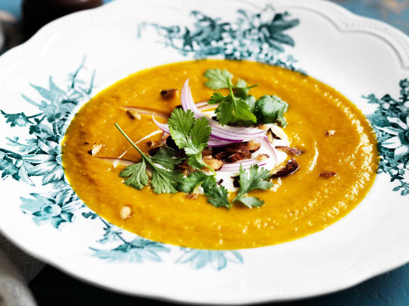Can I freeze these soups?, Vegetable soup recipes to try,          Quick &amp; easy minestrone &amp; ravioli soup      ,          Quick &amp; easy potato soup with cheddar toasts      ,          Traditional Italian minestrone soup      ,          Smoky mushroom soup with garlic labne      ,          Indian-spiced red lentil and pumpkin soup      ,          Slow cooker curried lentil and tomato soup      ,          Potato and pea soup with pesto, ricotta cream and crispy croutons      ,          Slow-cooker coconut pumpkin soup      ,          Tuscan tomato bread soup      ,          Speedy tofu laksa      ,          Mushroom hot &amp; sour soup      ,          Broccoli and kale soup with lemon creme fraiche      ,          Roasted tomato soup with broccoli pesto      ,          Cauliflower cream soup with mushrooms      ,          Barley and vegetable soup with crunchy seeds      ,          Sweet corn soup with ginger      ,          Spinach, rocket &amp; pea soup with brie croûtes      ,          Spiced lentil and roasted kumara soup      ,          Tomato and fennel soup      ,          Spiced carrot soup with smoked almonds      ,          Cauliflower and parsnip soup      ,          Cream of celeriac soup      ,          Creamy sweet potato and fennel soup with parmesan wafers      ,          Ratatouille soup with pistou      ,          Moroccan vegetable soup with harissa      ,          Spiced pumpkin soup with cinnamon cream      ,          Potato soup with capsicum &amp; almonds      , What to serve with these vegetable soups, More vegetarian comfort meals