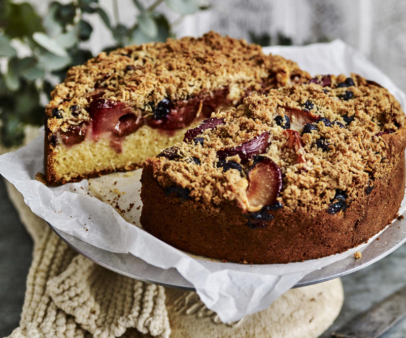 Flourless almond, plum and orange blossom loaf , New York plum cheesecake , Spiced plum cake , Plum and lemon polenta cake , Plum & mascarpone tart , Plum crumbles , Grilled plums with meringues and orange cream , Plum and almond slice , Almond and plum crescents , Steamed plum pudding , Pear and plum amaretti crumble , Sago plum puddings with orange cream , Spiced plums with yogurt , Blood plums with honey and cardamom yoghurt , Spiced plum and port jam , Macerated plums with coconut sorbet , Plum turnovers , Plum and cinnamon cake , Plum and almond upside-down cake , Hazelnut, plum and sour cherry cake , Plum and apricot chocolate crumble , Plum, hazelnut & ginger gluten-free galette , Three-ingredient plum tart , Spiced plum and apple crumble , Sago plum pudding , Dark plum jam