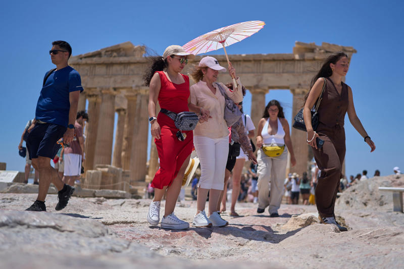 Santorini’s slowdown, Paradise Iost , The tide turns, Top airport arrivals from British tourists in 2024, Overcrowded islands, Wildfires and the climate crisis