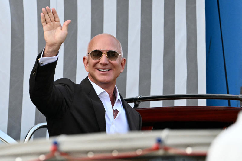 Key Points, Sánchez Bezos posted BTS look from her wedding day, Sánchez Bezos thanks Dolce &amp; Gabbana, The Bezos's step out after the wedding, Sánchez shows off rings, bracelet, How much did Lauren Sánchez pay for her wedding dress?, Sánchez reaches out to Katy Perry amid Orlando Bloom split, Anna Wintour helped Sánchez pick out a wedding gown, Bezos and Sánchez have reportedly signed a prenup, How much will the wedding cost?, When did Bezos and Sánchez get engaged?, Bezos’s gift to Sánchez revealed, Lauren Sánchez's net worth revealed, Jeff Bezos mannequin floats down canal ahead of wedding, President Trump received a wedding invite, Media frenzy continues, A look at who attended the wedding, Best and worst looks revealed, First reaction to Sánchez's wedding dress, Security remains on patrol in Venice, First look at Sánchez's wedding dress, Sánchez changes Instagram name, scrubs account, Controversy over wedding continues to set social media ablaze, Bezos and Sánchez have tied the knot, Sánchez reaches out to Katy Perry amid Orlando Bloom split, Orlando Bloom seen enjoying evening after Katy Perry split, Brooks Nader joins in the party, Onlookers react to Sánchez's demure morning look, Kendall and Kylie Jenner emerge, General wedding attire round up, Kylie Jenner shows off outfit on Instagram, Singer Ellie Goulding joins the party, Orlando Bloom looks sharp, Khloe Kardashian celebrates 41st birthday, Island hosting Friday night's celebration 'to remain open to public', Leonardo DiCaprio continues to hide behind ball cap, Khloe Kardashian opts for a light pink feathered ensemble, Kim Kardashian dons all-black, Kylie Jenner wears ... white?, Kris Jenner and Corey Gamble, Usher and Tom Brady cruise the canals in style, Ivanka Trump gives 'Wicked' vibes, Karlie Kloss seen boarding water taxi, Jewel arrives for the wedding, Oprah Winfrey and Gayle King depart for wedding, Bill Gates leaves Venice hotel, Designers Dolce &amp; Gabbana are in Venice, Bezos's adoptive father spotted, Bezos flanked by security en route to wedding, Bezos emerges from Aman Hotel, Kylie Jenner shares BTS from Thursday night, Onlookers continue to rage against wedding, Sánchez flashes two huge diamonds, Pregnant Karlie Kloss joined by husband Joshua Kushner, Sydney Sweeney joins in the celebrations, Latest wedding venue details revealed, Protests continue in Venice, Lauren Sánchez's net worth revealed, Lauren Sánchez spotted on the morning of her wedding, Kardashians post BTS photos from Thursday, Bill Gates seen with partner Paula Hurd, Blue skies after wild storm, Usher and wife pose for photos ahead of ceremony, Venice wedding day weather report, Orlando Bloom prepares for the ceremony, Best and worst looks roundup, Bezos and Sánchez may already be married, All the celebrities set to attend the wedding, Bezos’s gift to Sánchez revealed, Bezos's lookalike steals the show, Thunderstorm puts swift end to wedding party, When did Bezos and Sánchez get engaged?, Thursday's top-secret bash was 'no phone zone', Bezos and Sánchez show affection in Venice, Ivanka Trump is 'ready to celebrate', Sánchez's dress draws strong opinions, How many water taxis are being used?, How much will the wedding cost?, Kris Jenner and boyfriend Corey Gamble are all smiles, Bezos's gift to Sánchez revealed, Onlookers react to Bezos-Sánchez wedding, Bezos and Sánchez have reportedly signed a prenup, More Venice arrivals, Bezos and Sánchez 'sent guests mood boards', Bezos and Sánchez are keeping details closely guarded, Best and worst looks roundup, Oprah waves to the crowd, Bezos and Sánchez may already be married, A closer look at Lauren Sánchez's dress, Kylie and Kendall Jenner arrive, More royal arrivals in Venice, Leonardo DiCaprio arrives clad in baseball cap, Kim, Khloe, and Kris on the canal, DJ Kygo to perform at wedding, Gayle King, Bill Gates arrive in Venice, Bezos and Sánchez acknowledge his lookalike, Tom Brady boards water taxi, Bezos and Sánchez turn heads leaving luxury hotel, Orlando Bloom spotted with mystery woman, Venice mayor defends luxe nuptials