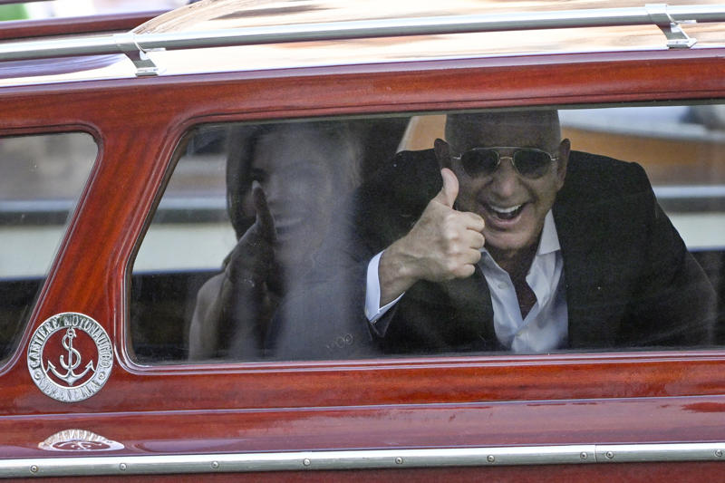 Key Points, Sánchez Bezos posted BTS look from her wedding day, Sánchez Bezos thanks Dolce &amp; Gabbana, The Bezos's step out after the wedding, Sánchez shows off rings, bracelet, How much did Lauren Sánchez pay for her wedding dress?, Sánchez reaches out to Katy Perry amid Orlando Bloom split, Anna Wintour helped Sánchez pick out a wedding gown, Bezos and Sánchez have reportedly signed a prenup, How much will the wedding cost?, When did Bezos and Sánchez get engaged?, Bezos’s gift to Sánchez revealed, Lauren Sánchez's net worth revealed, Jeff Bezos mannequin floats down canal ahead of wedding, President Trump received a wedding invite, Media frenzy continues, A look at who attended the wedding, Best and worst looks revealed, First reaction to Sánchez's wedding dress, Security remains on patrol in Venice, First look at Sánchez's wedding dress, Sánchez changes Instagram name, scrubs account, Controversy over wedding continues to set social media ablaze, Bezos and Sánchez have tied the knot, Sánchez reaches out to Katy Perry amid Orlando Bloom split, Orlando Bloom seen enjoying evening after Katy Perry split, Brooks Nader joins in the party, Onlookers react to Sánchez's demure morning look, Kendall and Kylie Jenner emerge, General wedding attire round up, Kylie Jenner shows off outfit on Instagram, Singer Ellie Goulding joins the party, Orlando Bloom looks sharp, Khloe Kardashian celebrates 41st birthday, Island hosting Friday night's celebration 'to remain open to public', Leonardo DiCaprio continues to hide behind ball cap, Khloe Kardashian opts for a light pink feathered ensemble, Kim Kardashian dons all-black, Kylie Jenner wears ... white?, Kris Jenner and Corey Gamble, Usher and Tom Brady cruise the canals in style, Ivanka Trump gives 'Wicked' vibes, Karlie Kloss seen boarding water taxi, Jewel arrives for the wedding, Oprah Winfrey and Gayle King depart for wedding, Bill Gates leaves Venice hotel, Designers Dolce &amp; Gabbana are in Venice, Bezos's adoptive father spotted, Bezos flanked by security en route to wedding, Bezos emerges from Aman Hotel, Kylie Jenner shares BTS from Thursday night, Onlookers continue to rage against wedding, Sánchez flashes two huge diamonds, Pregnant Karlie Kloss joined by husband Joshua Kushner, Sydney Sweeney joins in the celebrations, Latest wedding venue details revealed, Protests continue in Venice, Lauren Sánchez's net worth revealed, Lauren Sánchez spotted on the morning of her wedding, Kardashians post BTS photos from Thursday, Bill Gates seen with partner Paula Hurd, Blue skies after wild storm, Usher and wife pose for photos ahead of ceremony, Venice wedding day weather report, Orlando Bloom prepares for the ceremony, Best and worst looks roundup, Bezos and Sánchez may already be married, All the celebrities set to attend the wedding, Bezos’s gift to Sánchez revealed, Bezos's lookalike steals the show, Thunderstorm puts swift end to wedding party, When did Bezos and Sánchez get engaged?, Thursday's top-secret bash was 'no phone zone', Bezos and Sánchez show affection in Venice, Ivanka Trump is 'ready to celebrate', Sánchez's dress draws strong opinions, How many water taxis are being used?, How much will the wedding cost?, Kris Jenner and boyfriend Corey Gamble are all smiles, Bezos's gift to Sánchez revealed, Onlookers react to Bezos-Sánchez wedding, Bezos and Sánchez have reportedly signed a prenup, More Venice arrivals, Bezos and Sánchez 'sent guests mood boards', Bezos and Sánchez are keeping details closely guarded, Best and worst looks roundup, Oprah waves to the crowd, Bezos and Sánchez may already be married, A closer look at Lauren Sánchez's dress, Kylie and Kendall Jenner arrive, More royal arrivals in Venice, Leonardo DiCaprio arrives clad in baseball cap, Kim, Khloe, and Kris on the canal, DJ Kygo to perform at wedding, Gayle King, Bill Gates arrive in Venice, Bezos and Sánchez acknowledge his lookalike, Tom Brady boards water taxi, Bezos and Sánchez turn heads leaving luxury hotel, Orlando Bloom spotted with mystery woman, Venice mayor defends luxe nuptials