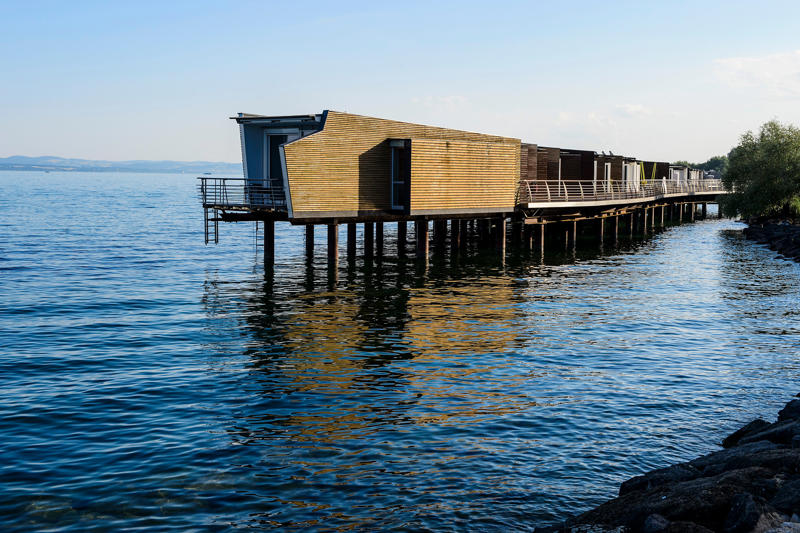 1. Cayo Espanto hotel, 2. Hotel Palafitte, 3. Banyan Tree Mayakoba hotel, 4. Constance Prince Maurice hotel, 5. Bawah Reserve hotel, 6. The St Regis Langkawi hotel, 7. Underwater Room, The Manta Resort hotel, 8. The Boat House, Pengelly Retreat hotel, 9. Misool hotel, 10. Panvaree Resort hotel