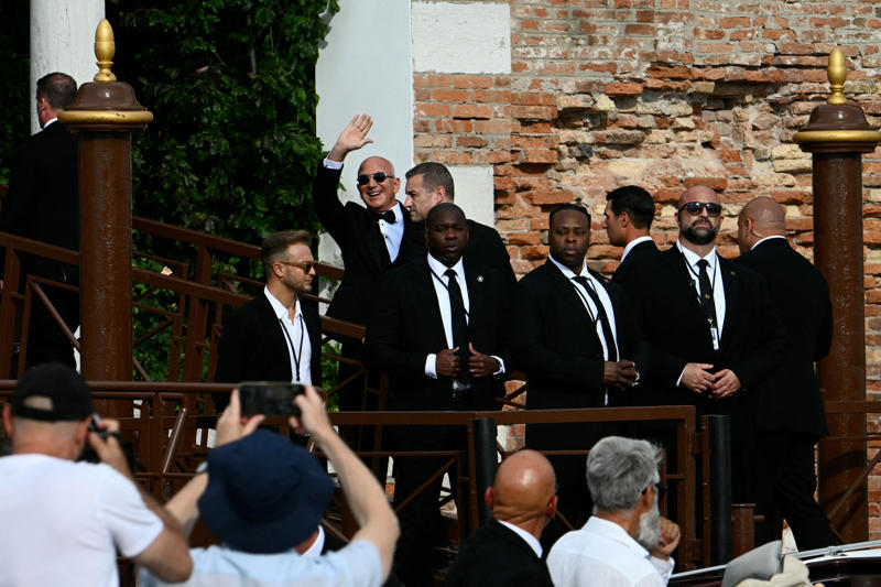 Key Points, Sánchez Bezos posted BTS look from her wedding day, Sánchez Bezos thanks Dolce &amp; Gabbana, The Bezos's step out after the wedding, Sánchez shows off rings, bracelet, How much did Lauren Sánchez pay for her wedding dress?, Sánchez reaches out to Katy Perry amid Orlando Bloom split, Anna Wintour helped Sánchez pick out a wedding gown, Bezos and Sánchez have reportedly signed a prenup, How much will the wedding cost?, When did Bezos and Sánchez get engaged?, Bezos’s gift to Sánchez revealed, Lauren Sánchez's net worth revealed, Jeff Bezos mannequin floats down canal ahead of wedding, President Trump received a wedding invite, Media frenzy continues, A look at who attended the wedding, Best and worst looks revealed, First reaction to Sánchez's wedding dress, Security remains on patrol in Venice, First look at Sánchez's wedding dress, Sánchez changes Instagram name, scrubs account, Controversy over wedding continues to set social media ablaze, Bezos and Sánchez have tied the knot, Sánchez reaches out to Katy Perry amid Orlando Bloom split, Orlando Bloom seen enjoying evening after Katy Perry split, Brooks Nader joins in the party, Onlookers react to Sánchez's demure morning look, Kendall and Kylie Jenner emerge, General wedding attire round up, Kylie Jenner shows off outfit on Instagram, Singer Ellie Goulding joins the party, Orlando Bloom looks sharp, Khloe Kardashian celebrates 41st birthday, Island hosting Friday night's celebration 'to remain open to public', Leonardo DiCaprio continues to hide behind ball cap, Khloe Kardashian opts for a light pink feathered ensemble, Kim Kardashian dons all-black, Kylie Jenner wears ... white?, Kris Jenner and Corey Gamble, Usher and Tom Brady cruise the canals in style, Ivanka Trump gives 'Wicked' vibes, Karlie Kloss seen boarding water taxi, Jewel arrives for the wedding, Oprah Winfrey and Gayle King depart for wedding, Bill Gates leaves Venice hotel, Designers Dolce &amp; Gabbana are in Venice, Bezos's adoptive father spotted, Bezos flanked by security en route to wedding, Bezos emerges from Aman Hotel, Kylie Jenner shares BTS from Thursday night, Onlookers continue to rage against wedding, Sánchez flashes two huge diamonds, Pregnant Karlie Kloss joined by husband Joshua Kushner, Sydney Sweeney joins in the celebrations, Latest wedding venue details revealed, Protests continue in Venice, Lauren Sánchez's net worth revealed, Lauren Sánchez spotted on the morning of her wedding, Kardashians post BTS photos from Thursday, Bill Gates seen with partner Paula Hurd, Blue skies after wild storm, Usher and wife pose for photos ahead of ceremony, Venice wedding day weather report, Orlando Bloom prepares for the ceremony, Best and worst looks roundup, Bezos and Sánchez may already be married, All the celebrities set to attend the wedding, Bezos’s gift to Sánchez revealed, Bezos's lookalike steals the show, Thunderstorm puts swift end to wedding party, When did Bezos and Sánchez get engaged?, Thursday's top-secret bash was 'no phone zone', Bezos and Sánchez show affection in Venice, Ivanka Trump is 'ready to celebrate', Sánchez's dress draws strong opinions, How many water taxis are being used?, How much will the wedding cost?, Kris Jenner and boyfriend Corey Gamble are all smiles, Bezos's gift to Sánchez revealed, Onlookers react to Bezos-Sánchez wedding, Bezos and Sánchez have reportedly signed a prenup, More Venice arrivals, Bezos and Sánchez 'sent guests mood boards', Bezos and Sánchez are keeping details closely guarded, Best and worst looks roundup, Oprah waves to the crowd, Bezos and Sánchez may already be married, A closer look at Lauren Sánchez's dress, Kylie and Kendall Jenner arrive, More royal arrivals in Venice, Leonardo DiCaprio arrives clad in baseball cap, Kim, Khloe, and Kris on the canal, DJ Kygo to perform at wedding, Gayle King, Bill Gates arrive in Venice, Bezos and Sánchez acknowledge his lookalike, Tom Brady boards water taxi, Bezos and Sánchez turn heads leaving luxury hotel, Orlando Bloom spotted with mystery woman, Venice mayor defends luxe nuptials