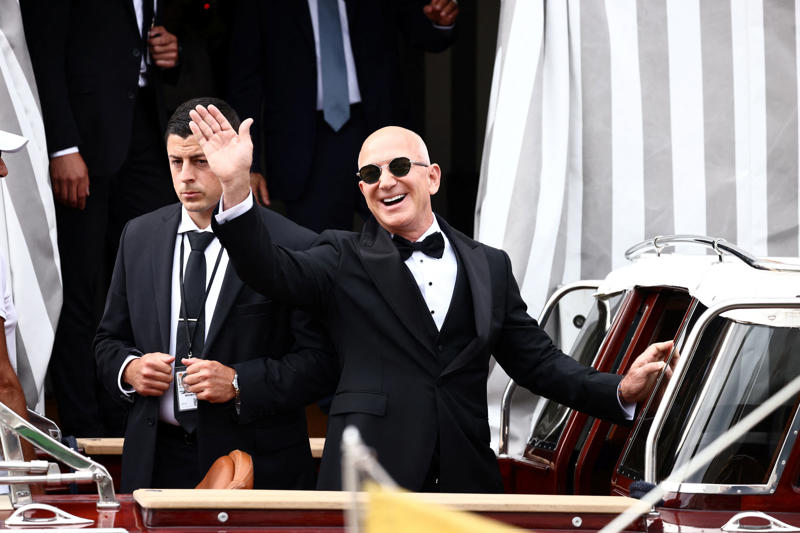 Key Points, Sánchez Bezos posted BTS look from her wedding day, Sánchez Bezos thanks Dolce &amp; Gabbana, The Bezos's step out after the wedding, Sánchez shows off rings, bracelet, How much did Lauren Sánchez pay for her wedding dress?, Sánchez reaches out to Katy Perry amid Orlando Bloom split, Anna Wintour helped Sánchez pick out a wedding gown, Bezos and Sánchez have reportedly signed a prenup, How much will the wedding cost?, When did Bezos and Sánchez get engaged?, Bezos’s gift to Sánchez revealed, Lauren Sánchez's net worth revealed, Jeff Bezos mannequin floats down canal ahead of wedding, President Trump received a wedding invite, Media frenzy continues, A look at who attended the wedding, Best and worst looks revealed, First reaction to Sánchez's wedding dress, Security remains on patrol in Venice, First look at Sánchez's wedding dress, Sánchez changes Instagram name, scrubs account, Controversy over wedding continues to set social media ablaze, Bezos and Sánchez have tied the knot, Sánchez reaches out to Katy Perry amid Orlando Bloom split, Orlando Bloom seen enjoying evening after Katy Perry split, Brooks Nader joins in the party, Onlookers react to Sánchez's demure morning look, Kendall and Kylie Jenner emerge, General wedding attire round up, Kylie Jenner shows off outfit on Instagram, Singer Ellie Goulding joins the party, Orlando Bloom looks sharp, Khloe Kardashian celebrates 41st birthday, Island hosting Friday night's celebration 'to remain open to public', Leonardo DiCaprio continues to hide behind ball cap, Khloe Kardashian opts for a light pink feathered ensemble, Kim Kardashian dons all-black, Kylie Jenner wears ... white?, Kris Jenner and Corey Gamble, Usher and Tom Brady cruise the canals in style, Ivanka Trump gives 'Wicked' vibes, Karlie Kloss seen boarding water taxi, Jewel arrives for the wedding, Oprah Winfrey and Gayle King depart for wedding, Bill Gates leaves Venice hotel, Designers Dolce &amp; Gabbana are in Venice, Bezos's adoptive father spotted, Bezos flanked by security en route to wedding, Bezos emerges from Aman Hotel, Kylie Jenner shares BTS from Thursday night, Onlookers continue to rage against wedding, Sánchez flashes two huge diamonds, Pregnant Karlie Kloss joined by husband Joshua Kushner, Sydney Sweeney joins in the celebrations, Latest wedding venue details revealed, Protests continue in Venice, Lauren Sánchez's net worth revealed, Lauren Sánchez spotted on the morning of her wedding, Kardashians post BTS photos from Thursday, Bill Gates seen with partner Paula Hurd, Blue skies after wild storm, Usher and wife pose for photos ahead of ceremony, Venice wedding day weather report, Orlando Bloom prepares for the ceremony, Best and worst looks roundup, Bezos and Sánchez may already be married, All the celebrities set to attend the wedding, Bezos’s gift to Sánchez revealed, Bezos's lookalike steals the show, Thunderstorm puts swift end to wedding party, When did Bezos and Sánchez get engaged?, Thursday's top-secret bash was 'no phone zone', Bezos and Sánchez show affection in Venice, Ivanka Trump is 'ready to celebrate', Sánchez's dress draws strong opinions, How many water taxis are being used?, How much will the wedding cost?, Kris Jenner and boyfriend Corey Gamble are all smiles, Bezos's gift to Sánchez revealed, Onlookers react to Bezos-Sánchez wedding, Bezos and Sánchez have reportedly signed a prenup, More Venice arrivals, Bezos and Sánchez 'sent guests mood boards', Bezos and Sánchez are keeping details closely guarded, Best and worst looks roundup, Oprah waves to the crowd, Bezos and Sánchez may already be married, A closer look at Lauren Sánchez's dress, Kylie and Kendall Jenner arrive, More royal arrivals in Venice, Leonardo DiCaprio arrives clad in baseball cap, Kim, Khloe, and Kris on the canal, DJ Kygo to perform at wedding, Gayle King, Bill Gates arrive in Venice, Bezos and Sánchez acknowledge his lookalike, Tom Brady boards water taxi, Bezos and Sánchez turn heads leaving luxury hotel, Orlando Bloom spotted with mystery woman, Venice mayor defends luxe nuptials