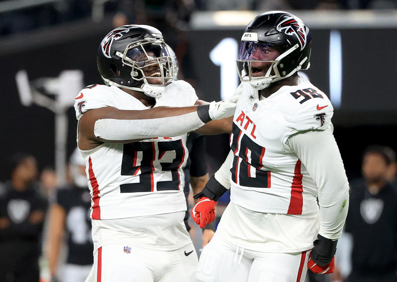 Falcons Quarterback Breakdown, QB Depth Chart (4):, 2025 salary cap hits for Falcons QBs:, Top free agent QBs available:, Predictions/expectations for QBs in 2025:, Falcons Running Back Breakdown, RB Depth Chart (6):, 2025 salary cap hits for Falcons RBs:, Top free agent RBs available:, Predictions/expectations for RBs in 2025:, Falcons Wide Receiver Breakdown, WR Depth Chart (13):, 2025 salary cap hits for Falcons WRs:, Top free agent WRs available:, Predictions/expectations for WRs in 2025:, Falcons Tight End Breakdown, TE Depth Chart (6):, 2025 salary cap hits for Falcons TEs:, Top free agent TEs available:, Predictions/expectations for TEs 2025, Falcons Offensive Tackle Breakdown, Left Tackle Depth Chart:, Right Tackle Depth Chart:, 2025 salary cap hits for Falcons OTs:, Top free agent OTs available:, Predictions/expectations for OTs in 2025:, Falcons Offensive Guard Breakdown, Left Guard Depth Chart:, Right Guard Depth Chart:, 2025 salary cap hits for Falcons guards:, Top free agent guards available:, Predictions/expectations for OGs in 2025:, Falcons Center Breakdown, Center Depth Chart:, 2025 salary cap hits for Falcons centers:, Top free agent centers available:, Predictions/expectations for centers in 2025:, Falcons Defensive Line Breakdown, NT depth chart:, LDE depth chart:, RDE depth chart:, 2025 salary cap hits for Falcons DL:, Top free agent DL available:, Predictions/expectations for DL in 2025:, Falcons Outside Linebacker Breakdown, ROLB depth chart:, LOLB depth chart:, 2025 salary cap hits for Falcons OLBs:, Top free agent OLBs available:, Predictions/expectations for OLBs in 2025:, Falcons Inside Linebacker Breakdown, Right ILB depth chart:, Left ILB depth chart:, 2025 salary cap hits for Falcons ILBs:, Top free agent ILBs available:, Predictions/expectations for Falcons ILBs in 2025:, Falcons Cornerback Breakdown, RCB depth chart:, LCB depth chart:, NCB depth chart:, 2025 salary cap hits for Falcons CBs:, Top free agent CBs available:, Predictions/expectations for Falcons CBs in 2025:, Falcons Safety Breakdown, FS depth chart:, SS depth chart:, 2025 salary cap hits for Falcons safeties:, Top free agent safeties available:, Predictions/expectations for 2025: