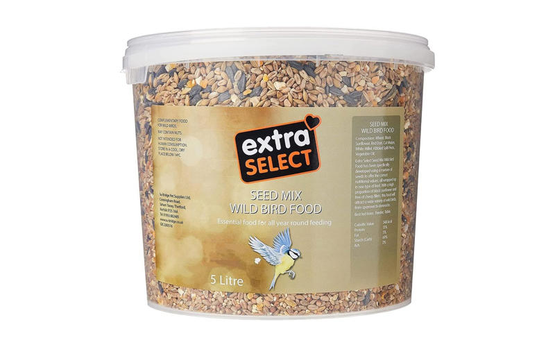 Sainsbury's Wild Bird Seed Mix 4kg, National Trust CJ Wildlife Garden Bird Table Seed 12.75kg , Extra Select Seed Mix Wild Bird Food 5L, RSPB Feeder Mix 3.25kg, Johnston &amp; Jeff Wild Bird Food, 20 kg