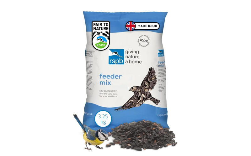 Sainsbury's Wild Bird Seed Mix 4kg, National Trust CJ Wildlife Garden Bird Table Seed 12.75kg , Extra Select Seed Mix Wild Bird Food 5L, RSPB Feeder Mix 3.25kg, Johnston &amp; Jeff Wild Bird Food, 20 kg