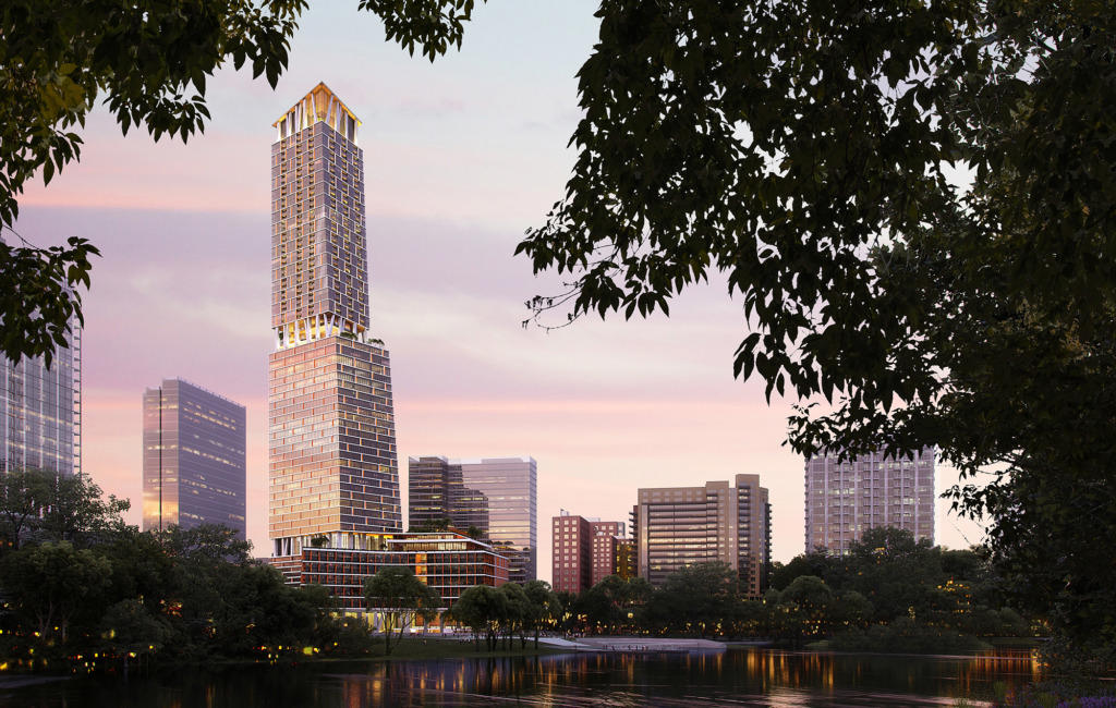 Legends Tower (Oklahoma City, OK), 270 Park Avenue (New York City, NY), 3. Waterline – Austin, TX, 4. Hudson's Site Tower – Detroit, MI, 5. Bellevue 600 – Bellevue, WA
