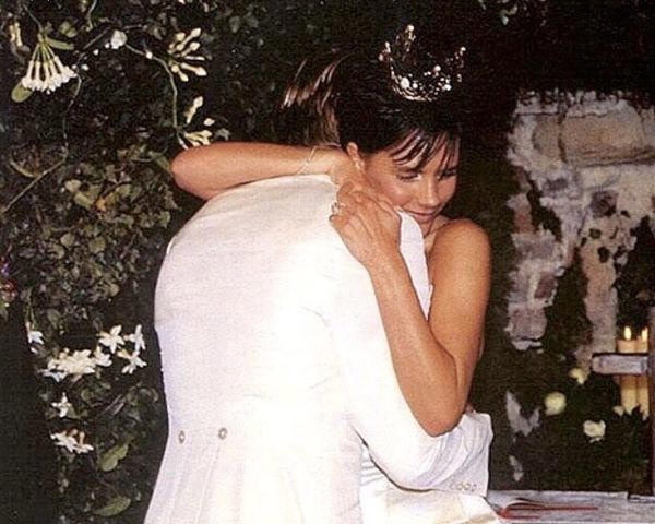 Vera Wang spent years making the dress., It ‘flew back and forth’ across the pond for fittings., It’s a champagne ball gown with a 20-foot train., The dress is worth an estimated 0,000., Victoria chose a purple Antonio Berardi dress for the reception., Victoria wore her wedding dress again in 2018.