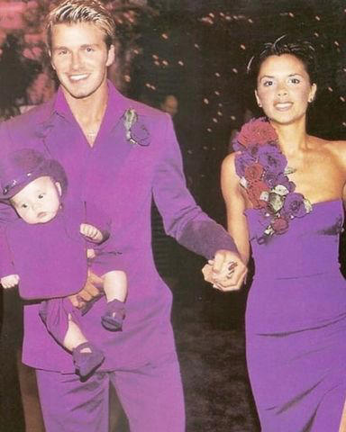 Vera Wang spent years making the dress., It ‘flew back and forth’ across the pond for fittings., It’s a champagne ball gown with a 20-foot train., The dress is worth an estimated 0,000., Victoria chose a purple Antonio Berardi dress for the reception., Victoria wore her wedding dress again in 2018.