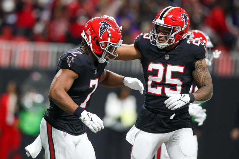 Falcons Quarterback Breakdown, QB Depth Chart (4):, 2025 salary cap hits for Falcons QBs:, Top free agent QBs available:, Predictions/expectations for QBs in 2025:, Falcons Running Back Breakdown, RB Depth Chart (6):, 2025 salary cap hits for Falcons RBs:, Top free agent RBs available:, Predictions/expectations for RBs in 2025:, Falcons Wide Receiver Breakdown, WR Depth Chart (13):, 2025 salary cap hits for Falcons WRs:, Top free agent WRs available:, Predictions/expectations for WRs in 2025:, Falcons Tight End Breakdown, TE Depth Chart (6):, 2025 salary cap hits for Falcons TEs:, Top free agent TEs available:, Predictions/expectations for TEs 2025, Falcons Offensive Tackle Breakdown, Left Tackle Depth Chart:, Right Tackle Depth Chart:, 2025 salary cap hits for Falcons OTs:, Top free agent OTs available:, Predictions/expectations for OTs in 2025:, Falcons Offensive Guard Breakdown, Left Guard Depth Chart:, Right Guard Depth Chart:, 2025 salary cap hits for Falcons guards:, Top free agent guards available:, Predictions/expectations for OGs in 2025:, Falcons Center Breakdown, Center Depth Chart:, 2025 salary cap hits for Falcons centers:, Top free agent centers available:, Predictions/expectations for centers in 2025:, Falcons Defensive Line Breakdown, NT depth chart:, LDE depth chart:, RDE depth chart:, 2025 salary cap hits for Falcons DL:, Top free agent DL available:, Predictions/expectations for DL in 2025:, Falcons Outside Linebacker Breakdown, ROLB depth chart:, LOLB depth chart:, 2025 salary cap hits for Falcons OLBs:, Top free agent OLBs available:, Predictions/expectations for OLBs in 2025:, Falcons Inside Linebacker Breakdown, Right ILB depth chart:, Left ILB depth chart:, 2025 salary cap hits for Falcons ILBs:, Top free agent ILBs available:, Predictions/expectations for Falcons ILBs in 2025:, Falcons Cornerback Breakdown, RCB depth chart:, LCB depth chart:, NCB depth chart:, 2025 salary cap hits for Falcons CBs:, Top free agent CBs available:, Predictions/expectations for Falcons CBs in 2025:, Falcons Safety Breakdown, FS depth chart:, SS depth chart:, 2025 salary cap hits for Falcons safeties:, Top free agent safeties available:, Predictions/expectations for 2025: