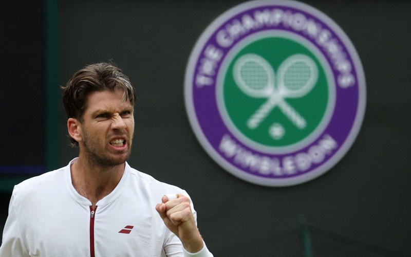 07:24 PM BST, Victory moment for Norrie, 07:22 PM BST, Today’s men’s results and latest scores, 07:17 PM BST, The thoughts of Cameron Norrie, 07:09 PM BST, Meanwhile on Centre Court, 07:07 PM BST, What a match!, 07:06 PM BST, Norrie into the quarter-finals, 07:03 PM BST, Norrie 6-3, 7-6 (7-4), 6-7 (7-9), 6-7 (5-7), 5-3 Jarry*, 06:57 PM BST, Norrie* 6-3, 7-6 (7-4), 6-7 (7-9), 6-7 (5-7), 5-2 Jarry, 06:53 PM BST, Norrie 6-3, 7-6 (7-4), 6-7 (7-9), 6-7 (5-7), 4-2 Jarry*, 06:43 PM BST, Norrie* 6-3, 7-6 (7-4), 6-7 (7-9), 6-7 (5-7), 4-1 Jarry, 06:41 PM BST, Norrie 6-3, 7-6 (7-4), 6-7 (7-9), 6-7 (5-7), 3-1 Jarry*, 06:37 PM BST, Norrie* 6-3, 7-6 (7-4), 6-7 (7-9), 6-7 (5-7), 3-0 Jarry, 06:27 PM BST, Norrie 6-3, 7-6 (7-4), 6-7 (7-9), 6-7 (5-7), 2-0 Jarry*, 06:21 PM BST, Fifth set: Norrie* 6-3, 7-6 (7-4), 6-7 (7-9), 6-7 (5-7), 1-0 Jarry, 06:12 PM BST, Jarry takes us to decider, 06:03 PM BST, Norrie* 6-3, 7-6 (7-4), 6-7 (7-9), 6-6 Jarry, 05:57 PM BST, Norrie 6-3, 7-6 (7-4), 6-7 (7-9), 5-6 Jarry*, 05:55 PM BST, Norrie* 6-3, 7-6 (7-4), 6-7 (7-9), 5-5 Jarry, 05:50 PM BST, Norrie 6-3, 7-6 (7-4), 6-7 (7-9), 4-5 Jarry*, 05:45 PM BST, Norrie* 6-3, 7-6 (7-4), 6-7 (7-9), 4-4 Jarry, 05:40 PM BST, Norrie 6-3, 7-6 (7-4), 6-7 (7-9), 3-4 Jarry*, 05:38 PM BST, Norrie* 6-3, 7-6 (7-4), 6-7 (7-9), 3-3 Jarry, 05:28 PM BST, Norrie 6-3, 7-6 (7-4), 6-7 (7-9), 2-3 Jarry*, 05:23 PM BST, Norrie* 6-3, 7-6 (7-4), 6-7 (7-9), 2-2 Jarry, 05:21 PM BST, Norrie 6-3, 7-6 (7-4), 6-7 (7-9), 1-2 Jarry*, 05:17 PM BST, Norrie* 6-3, 7-6 (7-4), 6-7 (7-9), 1-1 Jarry, 05:14 PM BST, Fourth set: Norrie 6-3, 7-6 (7-4), 6-7 (7-9), 0-1 Jarry*, 05:09 PM BST, Jarry claims the third set in a tie-break, 04:57 PM BST, Norrie 6-3, 7-6 (7-4), 6-6 Jarry*, 04:54 PM BST, Norrie* 6-3, 7-6 (7-4), 6-5 Jarry, 04:51 PM BST, Norrie 6-3, 7-6 (7-4), 5-5 Jarry*, 04:47 PM BST, Norrie* 6-3, 7-6 (7-4), 5-4 Jarry, 04:45 PM BST, Norrie 6-3, 7-6 (7-4), 4-4 Jarry*, 04:42 PM BST, Norrie* 6-3, 7-6 (7-4), 4-3 Jarry, 04:37 PM BST, Norrie 6-3, 7-6 (7-4), 3-3 Jarry*, 04:33 PM BST, Norrie* 6-3, 7-6 (7-4), 3-2 Jarry, 04:30 PM BST, Norrie 6-3, 7-6 (7-4), 2-2 Jarry*, 04:21 PM BST, Norrie* 6-3, 7-6 (7-4), 2-1 Jarry, 04:20 PM BST, Norrie 6-3, 7-6 (7-4), 1-1 Jarry*, 04:15 PM BST, Third set: Norrie* 6-3, 7-6 (7-4), 1-0 Jarry, 04:07 PM BST, Norrie takes second set 7-6 (7-4), 03:59 PM BST, Norrie* 6-3, 6-6 Jarry, 03:55 PM BST, Norrie 6-3, 5-6 Jarry*, 03:53 PM BST, Norrie* 6-3, 5-5 Jarry, 03:49 PM BST, Norrie 6-3, 4-5 Jarry*, 03:45 PM BST, Norrie* 6-3, 4-4 Jarry, 03:41 PM BST, Norrie 6-3, 3-4 Jarry*, 03:36 PM BST, Norrie* 6-3, 3-3 Jarry, 03:31 PM BST, Norrie 6-3, 2-3 Jarry*, 03:27 PM BST, Norrie* 6-3, 2-2 Jarry, 03:24 PM BST, Norrie 6-3, 1-2 Jarry*, 03:20 PM BST, Norrie* 6-3, 1-1 Jarry, 03:17 PM BST, Second set: Norrie 6-3, 0-1 Jarry*, 03:09 PM BST, Norrie takes first set 6-3, 03:06 PM BST, Norrie 5-3 Jarry*, 03:01 PM BST, Norrie* 4-3 Jarry, 02:58 PM BST, Norrie 3-3 Jarry*, 02:55 PM BST, Norrie* 3-2 Jarry, 02:53 PM BST, Norrie 2-2 Jarry*, 02:49 PM BST, Norrie* 2-1 Jarry, 02:47 PM BST, Norrie 1-1 Jarry*, 02:42 PM BST, First set: Cameron Norrie* 1-0 Nicolas Jarry (*denotes server), 02:38 PM BST, Here we go, 02:35 PM BST, Nearly ready for action, 02:33 PM BST, Route to this stage, 02:29 PM BST, On Centre Court, 02:25 PM BST, Thank goodness for a roof!, 02:18 PM BST, GB Davis Cup captain Leon Smith on BBC Radio 5 Live, 02:13 PM BST, Earlier than planned, 02:10 PM BST, Can Norrie reach the quarter-finals?