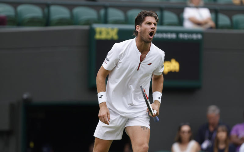 07:24 PM BST, Victory moment for Norrie, 07:22 PM BST, Today’s men’s results and latest scores, 07:17 PM BST, The thoughts of Cameron Norrie, 07:09 PM BST, Meanwhile on Centre Court, 07:07 PM BST, What a match!, 07:06 PM BST, Norrie into the quarter-finals, 07:03 PM BST, Norrie 6-3, 7-6 (7-4), 6-7 (7-9), 6-7 (5-7), 5-3 Jarry*, 06:57 PM BST, Norrie* 6-3, 7-6 (7-4), 6-7 (7-9), 6-7 (5-7), 5-2 Jarry, 06:53 PM BST, Norrie 6-3, 7-6 (7-4), 6-7 (7-9), 6-7 (5-7), 4-2 Jarry*, 06:43 PM BST, Norrie* 6-3, 7-6 (7-4), 6-7 (7-9), 6-7 (5-7), 4-1 Jarry, 06:41 PM BST, Norrie 6-3, 7-6 (7-4), 6-7 (7-9), 6-7 (5-7), 3-1 Jarry*, 06:37 PM BST, Norrie* 6-3, 7-6 (7-4), 6-7 (7-9), 6-7 (5-7), 3-0 Jarry, 06:27 PM BST, Norrie 6-3, 7-6 (7-4), 6-7 (7-9), 6-7 (5-7), 2-0 Jarry*, 06:21 PM BST, Fifth set: Norrie* 6-3, 7-6 (7-4), 6-7 (7-9), 6-7 (5-7), 1-0 Jarry, 06:12 PM BST, Jarry takes us to decider, 06:03 PM BST, Norrie* 6-3, 7-6 (7-4), 6-7 (7-9), 6-6 Jarry, 05:57 PM BST, Norrie 6-3, 7-6 (7-4), 6-7 (7-9), 5-6 Jarry*, 05:55 PM BST, Norrie* 6-3, 7-6 (7-4), 6-7 (7-9), 5-5 Jarry, 05:50 PM BST, Norrie 6-3, 7-6 (7-4), 6-7 (7-9), 4-5 Jarry*, 05:45 PM BST, Norrie* 6-3, 7-6 (7-4), 6-7 (7-9), 4-4 Jarry, 05:40 PM BST, Norrie 6-3, 7-6 (7-4), 6-7 (7-9), 3-4 Jarry*, 05:38 PM BST, Norrie* 6-3, 7-6 (7-4), 6-7 (7-9), 3-3 Jarry, 05:28 PM BST, Norrie 6-3, 7-6 (7-4), 6-7 (7-9), 2-3 Jarry*, 05:23 PM BST, Norrie* 6-3, 7-6 (7-4), 6-7 (7-9), 2-2 Jarry, 05:21 PM BST, Norrie 6-3, 7-6 (7-4), 6-7 (7-9), 1-2 Jarry*, 05:17 PM BST, Norrie* 6-3, 7-6 (7-4), 6-7 (7-9), 1-1 Jarry, 05:14 PM BST, Fourth set: Norrie 6-3, 7-6 (7-4), 6-7 (7-9), 0-1 Jarry*, 05:09 PM BST, Jarry claims the third set in a tie-break, 04:57 PM BST, Norrie 6-3, 7-6 (7-4), 6-6 Jarry*, 04:54 PM BST, Norrie* 6-3, 7-6 (7-4), 6-5 Jarry, 04:51 PM BST, Norrie 6-3, 7-6 (7-4), 5-5 Jarry*, 04:47 PM BST, Norrie* 6-3, 7-6 (7-4), 5-4 Jarry, 04:45 PM BST, Norrie 6-3, 7-6 (7-4), 4-4 Jarry*, 04:42 PM BST, Norrie* 6-3, 7-6 (7-4), 4-3 Jarry, 04:37 PM BST, Norrie 6-3, 7-6 (7-4), 3-3 Jarry*, 04:33 PM BST, Norrie* 6-3, 7-6 (7-4), 3-2 Jarry, 04:30 PM BST, Norrie 6-3, 7-6 (7-4), 2-2 Jarry*, 04:21 PM BST, Norrie* 6-3, 7-6 (7-4), 2-1 Jarry, 04:20 PM BST, Norrie 6-3, 7-6 (7-4), 1-1 Jarry*, 04:15 PM BST, Third set: Norrie* 6-3, 7-6 (7-4), 1-0 Jarry, 04:07 PM BST, Norrie takes second set 7-6 (7-4), 03:59 PM BST, Norrie* 6-3, 6-6 Jarry, 03:55 PM BST, Norrie 6-3, 5-6 Jarry*, 03:53 PM BST, Norrie* 6-3, 5-5 Jarry, 03:49 PM BST, Norrie 6-3, 4-5 Jarry*, 03:45 PM BST, Norrie* 6-3, 4-4 Jarry, 03:41 PM BST, Norrie 6-3, 3-4 Jarry*, 03:36 PM BST, Norrie* 6-3, 3-3 Jarry, 03:31 PM BST, Norrie 6-3, 2-3 Jarry*, 03:27 PM BST, Norrie* 6-3, 2-2 Jarry, 03:24 PM BST, Norrie 6-3, 1-2 Jarry*, 03:20 PM BST, Norrie* 6-3, 1-1 Jarry, 03:17 PM BST, Second set: Norrie 6-3, 0-1 Jarry*, 03:09 PM BST, Norrie takes first set 6-3, 03:06 PM BST, Norrie 5-3 Jarry*, 03:01 PM BST, Norrie* 4-3 Jarry, 02:58 PM BST, Norrie 3-3 Jarry*, 02:55 PM BST, Norrie* 3-2 Jarry, 02:53 PM BST, Norrie 2-2 Jarry*, 02:49 PM BST, Norrie* 2-1 Jarry, 02:47 PM BST, Norrie 1-1 Jarry*, 02:42 PM BST, First set: Cameron Norrie* 1-0 Nicolas Jarry (*denotes server), 02:38 PM BST, Here we go, 02:35 PM BST, Nearly ready for action, 02:33 PM BST, Route to this stage, 02:29 PM BST, On Centre Court, 02:25 PM BST, Thank goodness for a roof!, 02:18 PM BST, GB Davis Cup captain Leon Smith on BBC Radio 5 Live, 02:13 PM BST, Earlier than planned, 02:10 PM BST, Can Norrie reach the quarter-finals?