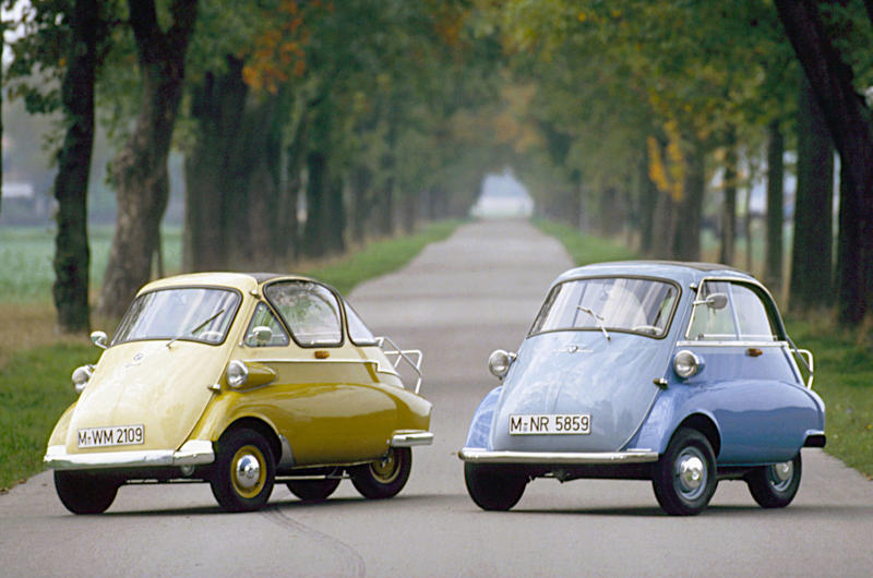 BMW 3/15 (1928), BMW 501 (1952), BMW Isetta (1955), BMW 507 (1956), BMW 700 (1959), BMW 2002 Turbo (1973), BMW 3.0 CSL (1973), BMW M1 (1978), BMW M5 (1984), BMW 3 Series Touring (1987), BMW Z1 (1988), BMW M8 (early 1990s), BMW Z3 (1996), BMW Z3 Coupé (1998), BMW Z8 (1998), BMW X5 (1999), BMW 7 Series (2001), BMW Z4 (2003), BMW 1 Series (2004), BMW X6 (2007), BMW i3 (2013), BMW 2 Series Active Tourer (2014), BMW i8 (2014), BMW M3 (2014), BMW 7 Series (2019), BMW 4 Series (2020), BMW iX (2021), BMW 7 Series (2022), BMW XM (2023)