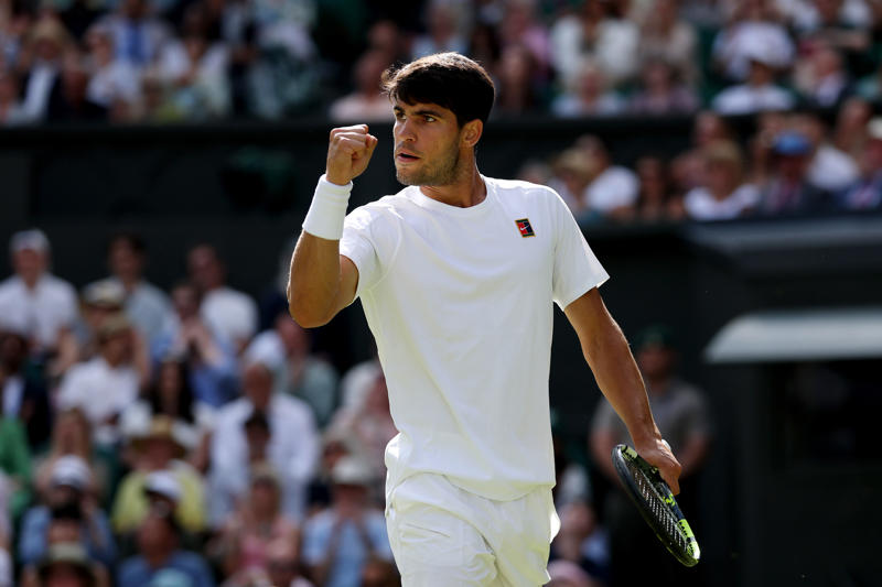 Carlos Alcaraz vs Andrey Rublev latest news, Rublev 7-6 3-6 4-6 4-5* Alcaraz, Rublev 7-6 3-6 4-6 4-5* Alcaraz, Rublev 7-6 3-6 4-6 *3-5 Alcaraz, Rublev 7-6 3-6 4-6 3-4* Alcaraz, Rublev 7-6 3-6 4-6 *2-4 Alcaraz, Rublev 7-6 3-6 4-6 *2-4 Alcaraz, Rublev 7-6 3-6 4-6 2-3* Alcaraz, Rublev 7-6 3-6 4-6 *2-2 Alcaraz, Rublev 7-6 3-6 4-6 2-1* Alcaraz, Rublev 7-6 3-6 4-6 *1-1 Alcaraz, Rublev 7-6 3-6 4-6 1-0* Alcaraz, Rublev 7-6 3-6 4-6 Alcaraz, Rublev 7-6 3-6 4-5* Alcaraz, Rublev 7-6 3-6 *3-5 Alcaraz, Rublev 7-6 3-6 3-4* Alcaraz, Rublev 7-6 3-6 *3-3 Alcaraz, Rublev 7-6 3-6 3-2* Alcaraz, Rublev 7-6 3-6 *2-2 Alcaraz, Rublev 7-6 3-6 2-1* Alcaraz, Rublev 7-6 3-6 *1-1 Alcaraz, Rublev 7-6 3-6 1-0* Alcaraz, Rublev 7-6 3-6 Alcaraz, Rublev 7-6 3-5* Alcaraz, Rublev 7-6 *3-4 Alcaraz, Rublev 7-6 3-3* Alcaraz, Rublev 7-6 *2-3 Alcaraz, Rublev 7-6 2-2* Alcaraz, Rublev 7-6 *1-2 Alcaraz, Rublev 7-6 1-1* Alcaraz, Rublev 7-6 *0-1 Alcaraz, Rublev 7-6 Alcaraz, Rublev 6-6 Alcaraz, Rublev 6-6 Alcaraz, Rublev 6-6 Alcaraz, Rublev 6-5* Alcaraz, Rublev *5-5 Alcaraz, Rublev 5-4* Alcaraz, Rublev *4-4 Alcaraz, Rublev 4-3* Alcaraz, Rublev *4-2 Alcaraz, Rublev 4-1* Alcaraz, Rublev *3-1 Alcaraz, Rublev 2-1* Alcaraz, Rublev *1-1 Alcaraz, Rublev 1-0* Alcaraz, Here we go!, Timings update, Over on Court 1..., Game, set and match!, Centre Court update, Alcaraz previews Rublev clash, Standard Sport prediction, Head-to-head record, Start time, How to watch Alcaraz vs Rublev, Good afternoon!