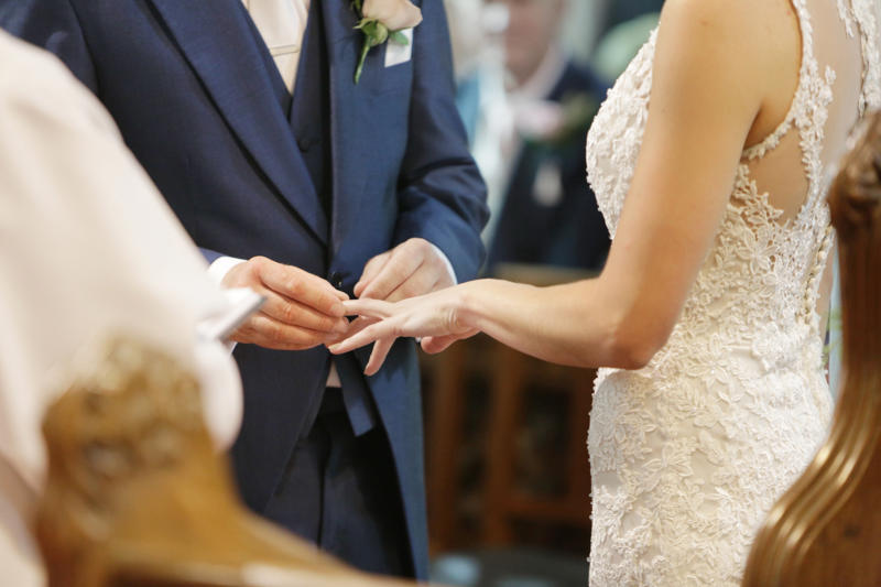 Exchanging rings Some wedding traditions aren’t as 'innocent' as you think, The bridal veil, Exchanging rings, Carrying the bride over the threshold, The wedding cake, The bride’s garter, Stepping on a glass, Bride kidnapping