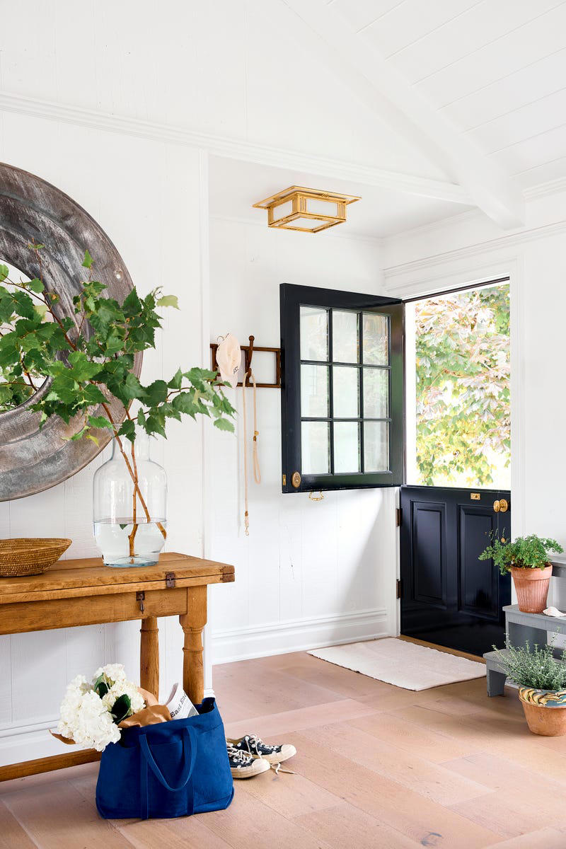 A Light-Filled Welcome, Slipcovered Seating in the Living Room, A Crisp, White Kitchen, A Light & Bright Dining Room, A High Contrast Powder Room, Natural Materials, Off-the-Shelf Meets Antiques, Estate Sale Scores, A Multi-Purpose Screened-In Porch, Dreamy Poolside Living, An Outdoor Shower