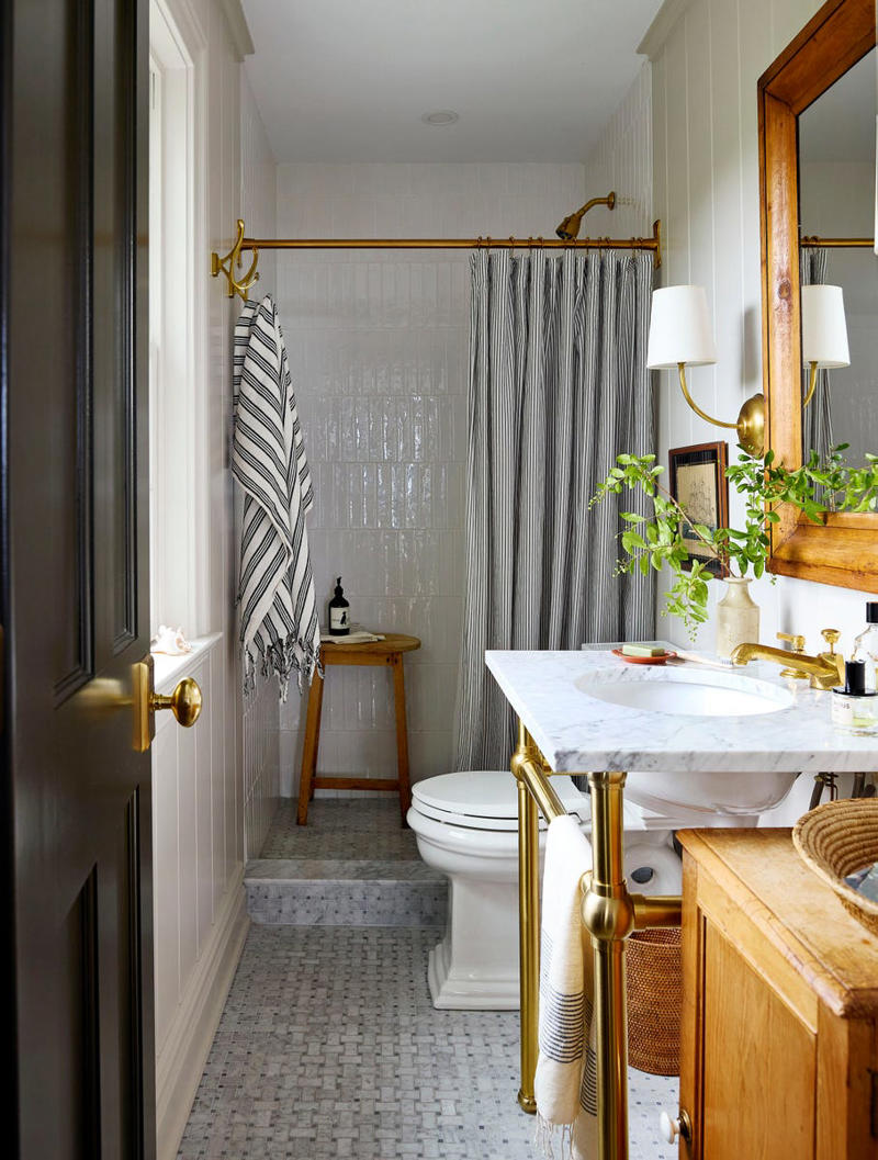 A Light-Filled Welcome, Slipcovered Seating in the Living Room, A Crisp, White Kitchen, A Light & Bright Dining Room, A High Contrast Powder Room, Natural Materials, Off-the-Shelf Meets Antiques, Estate Sale Scores, A Multi-Purpose Screened-In Porch, Dreamy Poolside Living, An Outdoor Shower