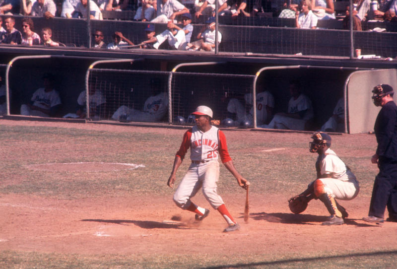 Manager: Sparky Anderson, Starting pitcher: Eppa Rixey, Reliever/closer: Danny Graves, Catcher: Johnny Bench, 1B: Joey Votto, 2B: Joe Morgan, 3B: Pete Rose, SS: Barry Larkin, OF: George Foster, OF: Eric Davis, OF: Frank Robinson, DH: Tony Perez